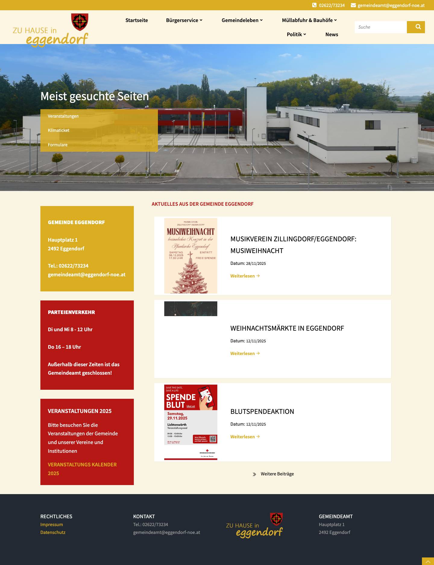 Gemeinde Eggendorf - Full Screenshot