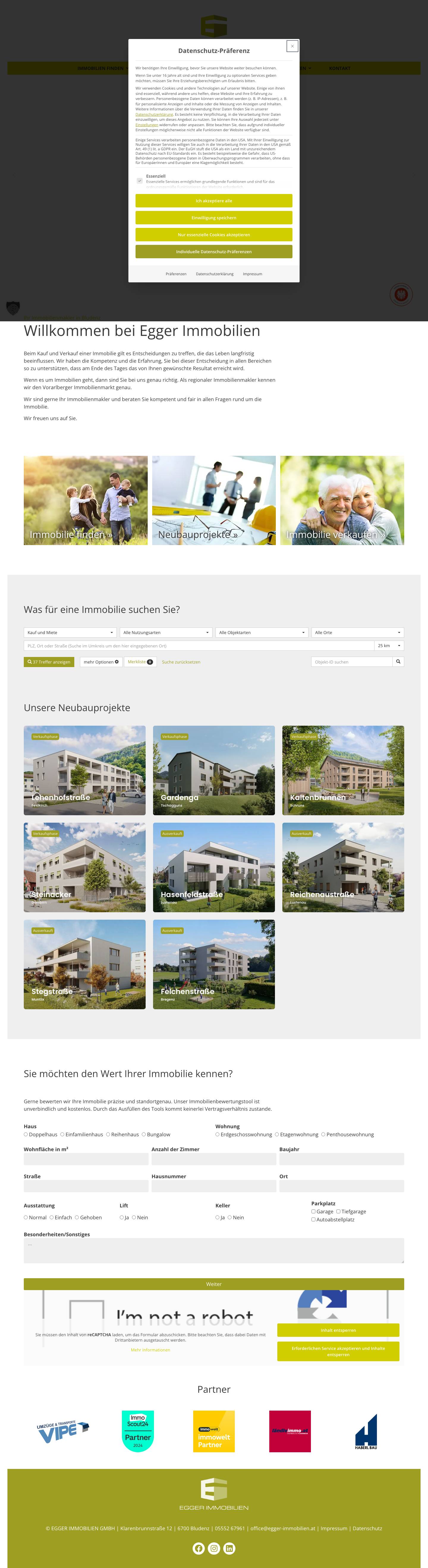 Ihr Immobilienmakler in Bludenz - Egger Immobilien - Full Screenshot
