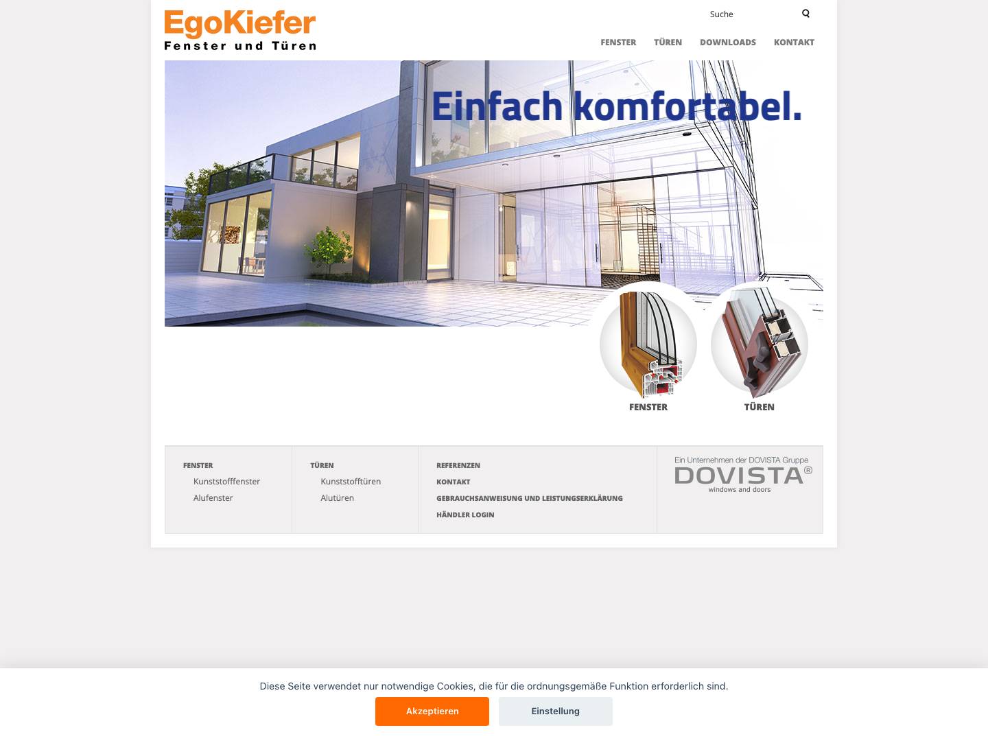 egokiefer.at - Kunststofffenster und Alutüren - Full Screenshot