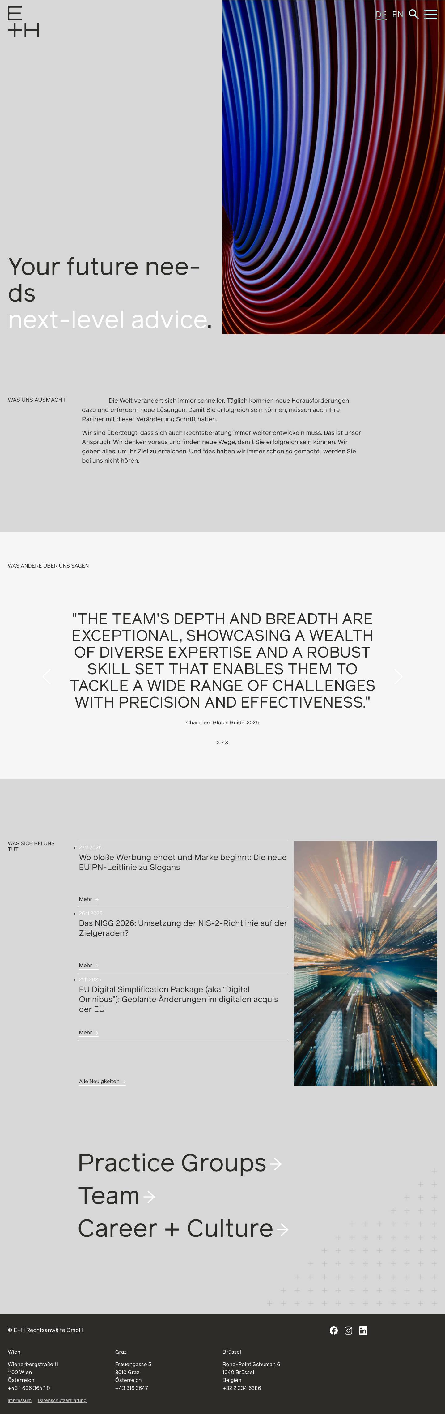 E+H Rechtsanwälte GmbH - Full Screenshot