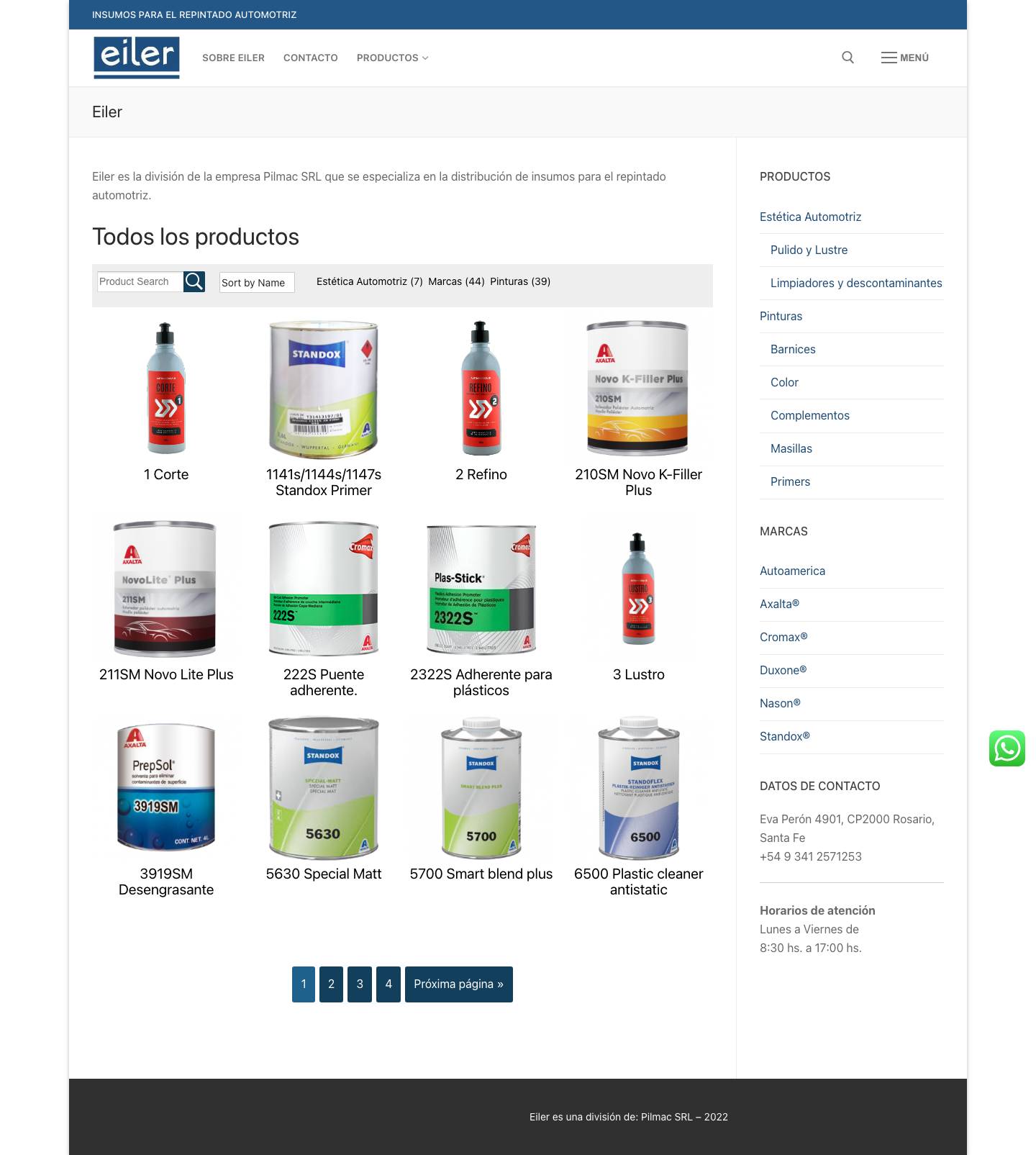 Eiler – Insumos para el repintado automotriz - Full Screenshot