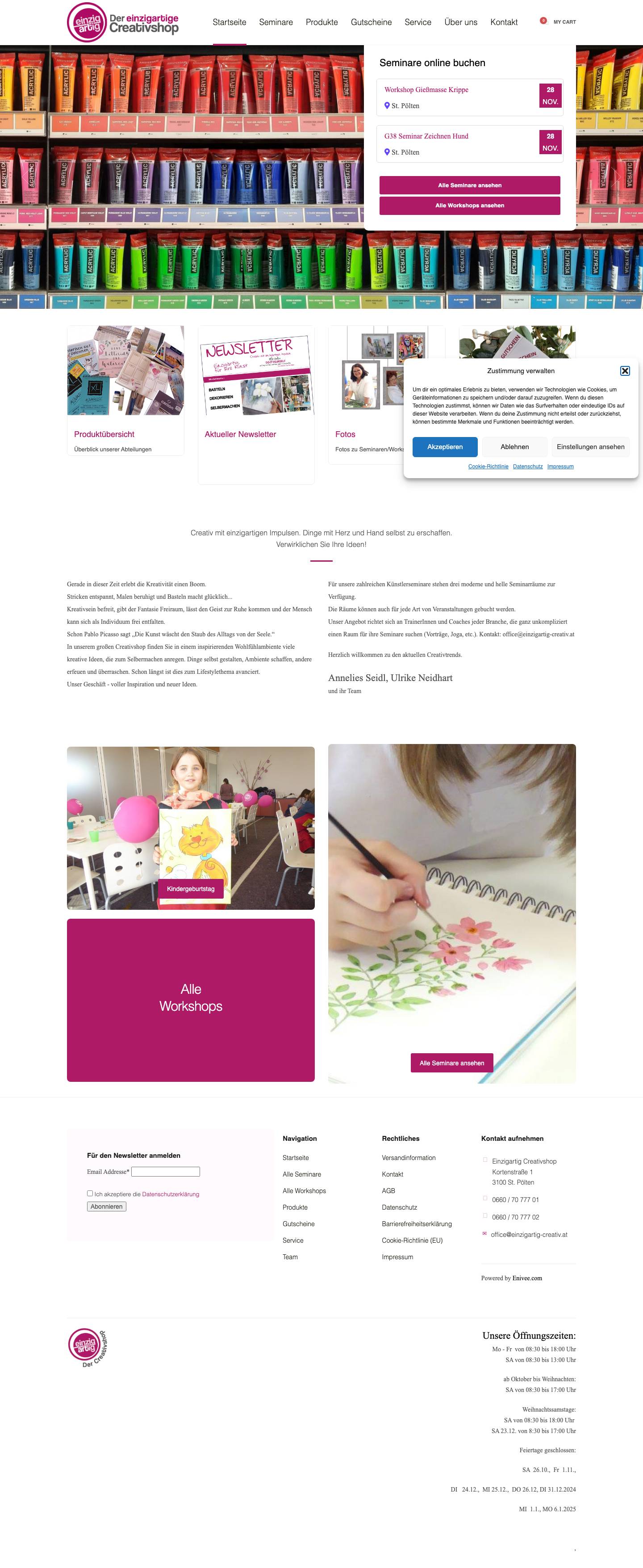 Creative Shop – Einzigartig Creativshop, St. Pölten - Full Screenshot