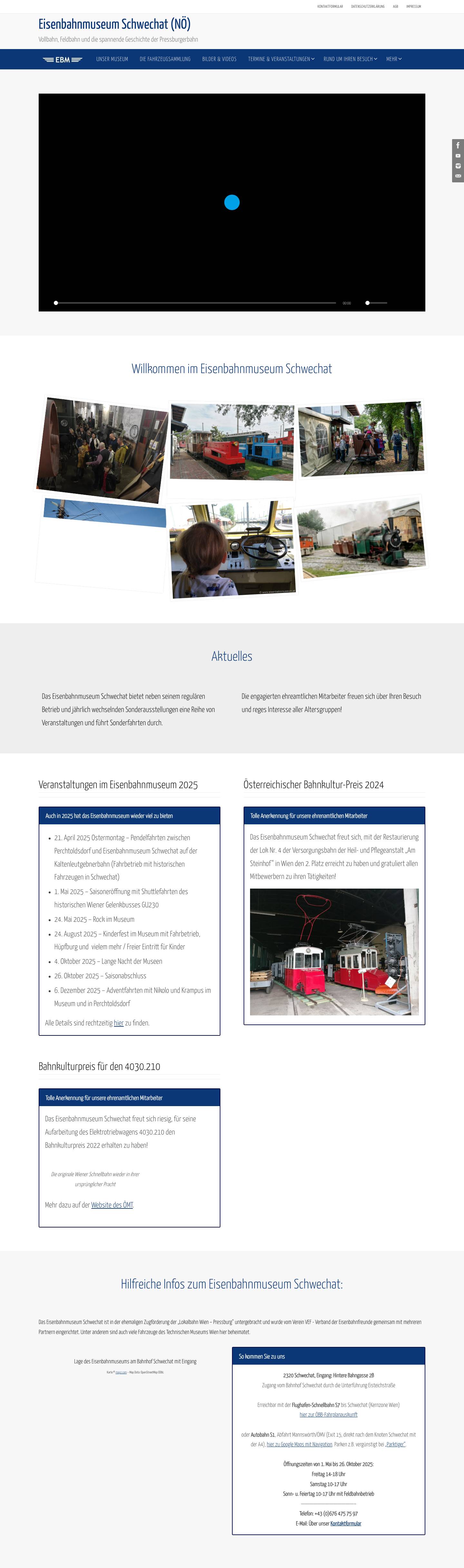 Eisenbahnmuseum Schwechat (NÖ) - Vollbahn, Feldbahn und die spannende Geschichte der Pressburgerbahn - Full Screenshot