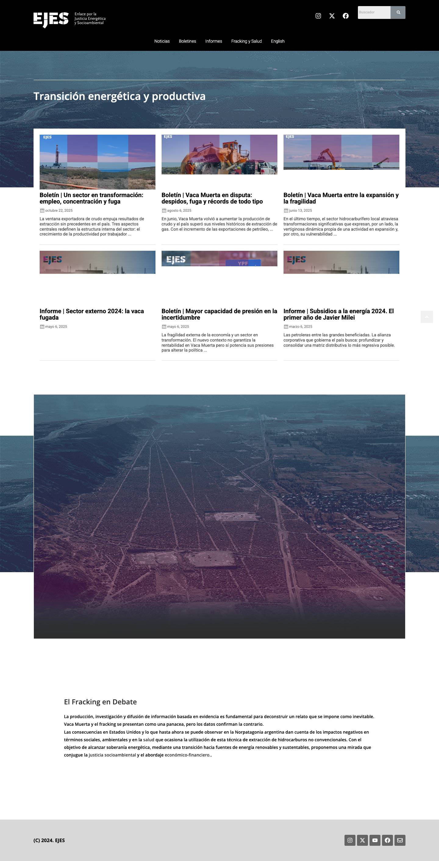 EJES – Un análisis periódico de la coyuntura hidrocarburífera - Full Screenshot