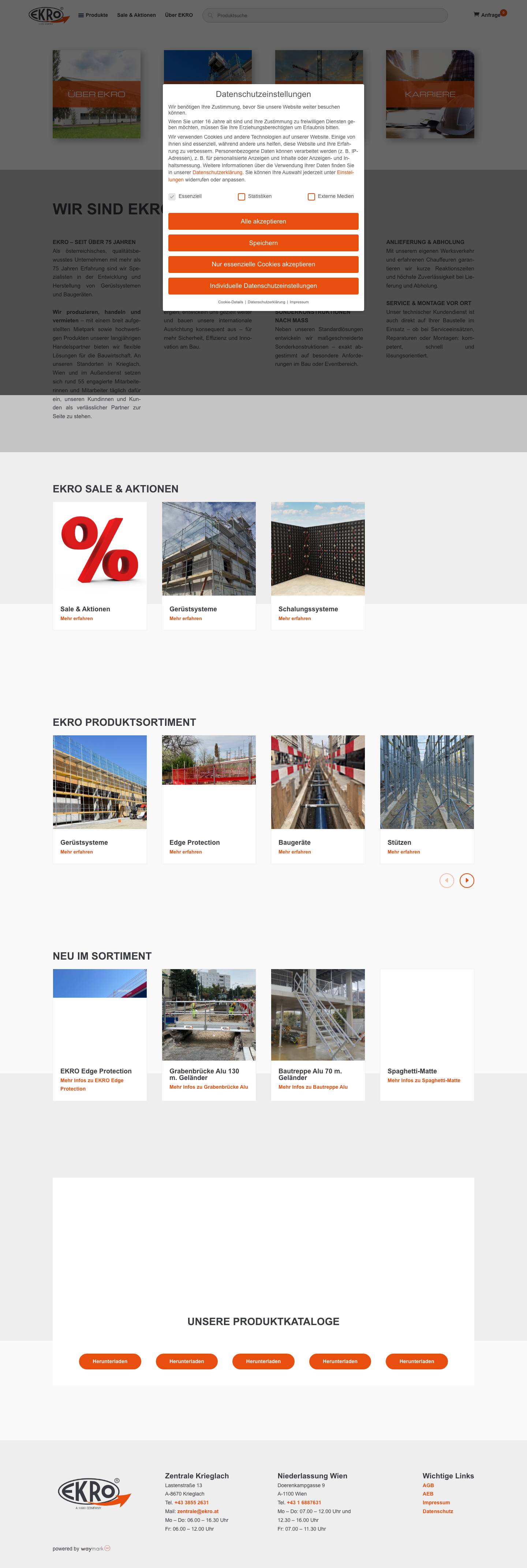EKRO - Gemeinsam sicher nach oben® - Full Screenshot