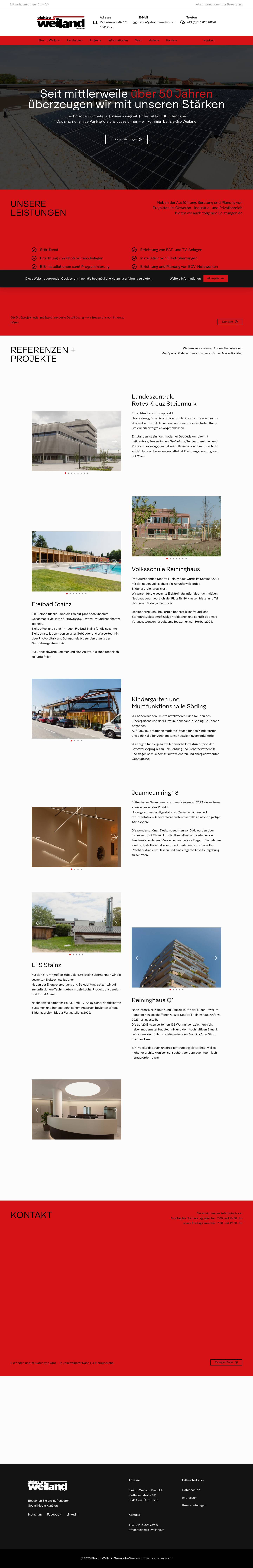 Elektro Weiland – Elektrotechnik seit über 50 Jahren - Full Screenshot