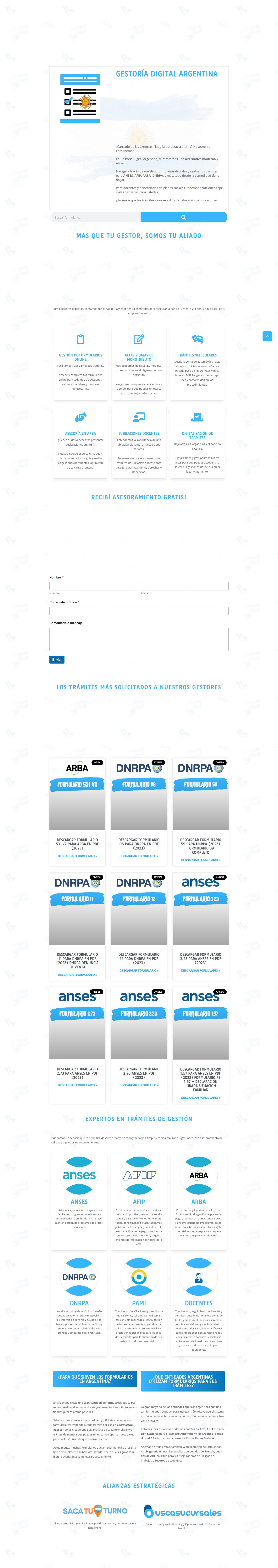 Formularios y Gestión en Argentina - Tu solución digital de trámites. - Full Screenshot