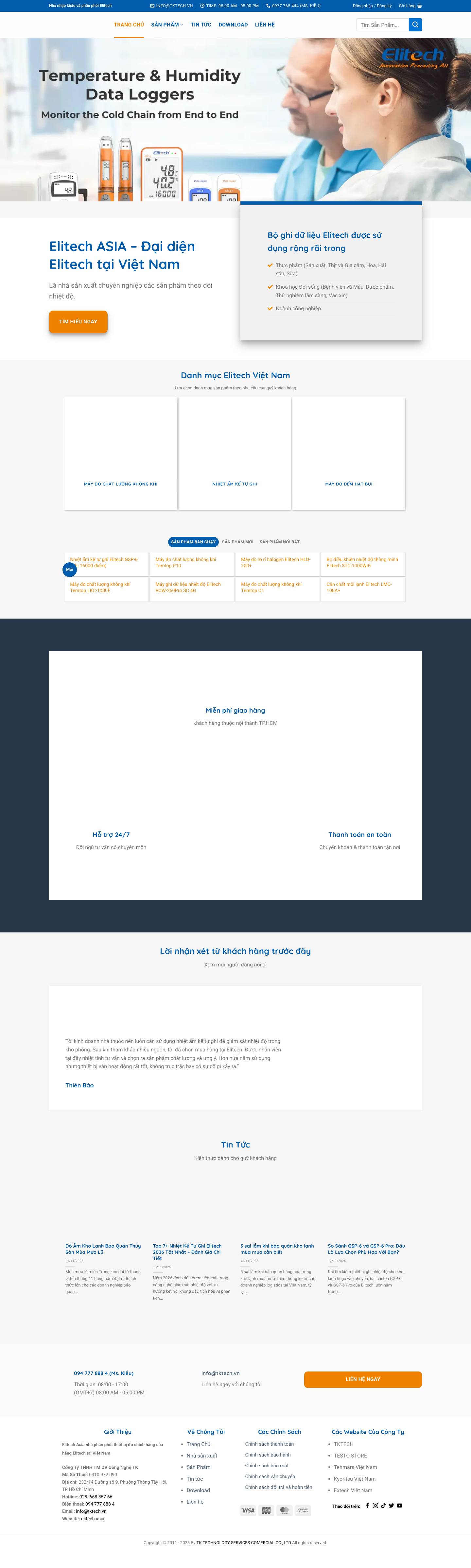 Elitech Việt Nam - Đại diện Elitech tại Việt Nam - Full Screenshot