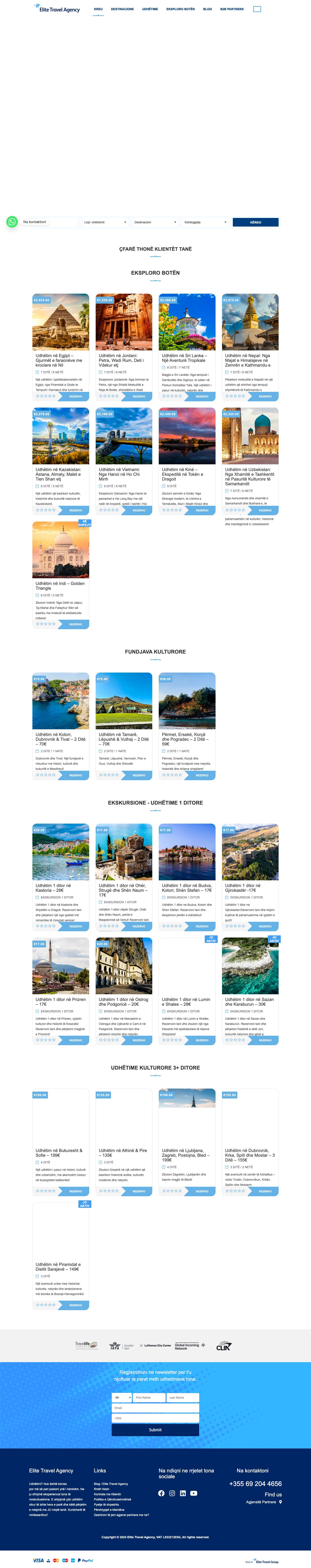 Elite Travel Agency - Agjensi turistike ne Shqiperi - Full Screenshot