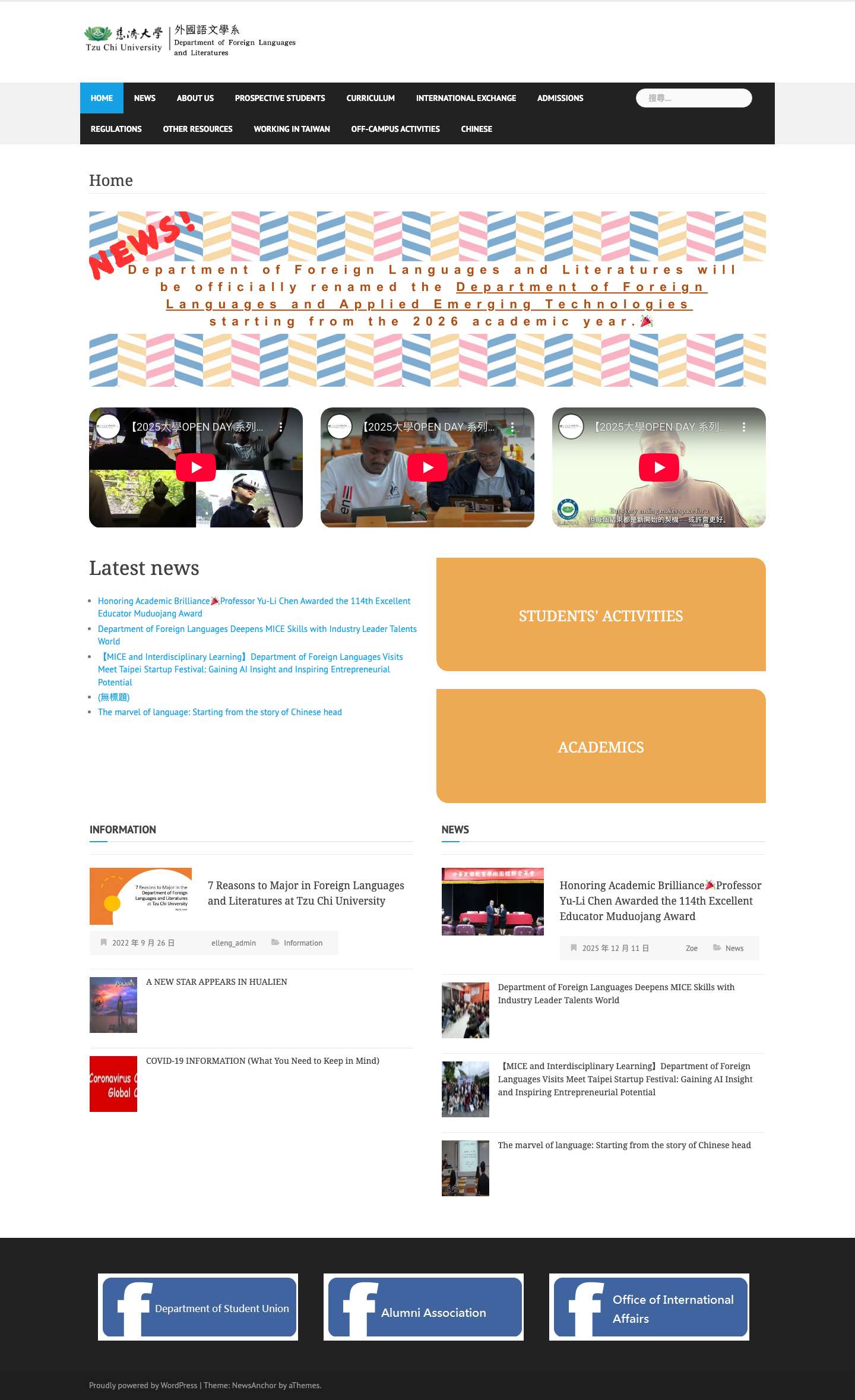 Department of Foreign Languages and Literatures – Department of Foreign Languages and Literatures - Full Screenshot