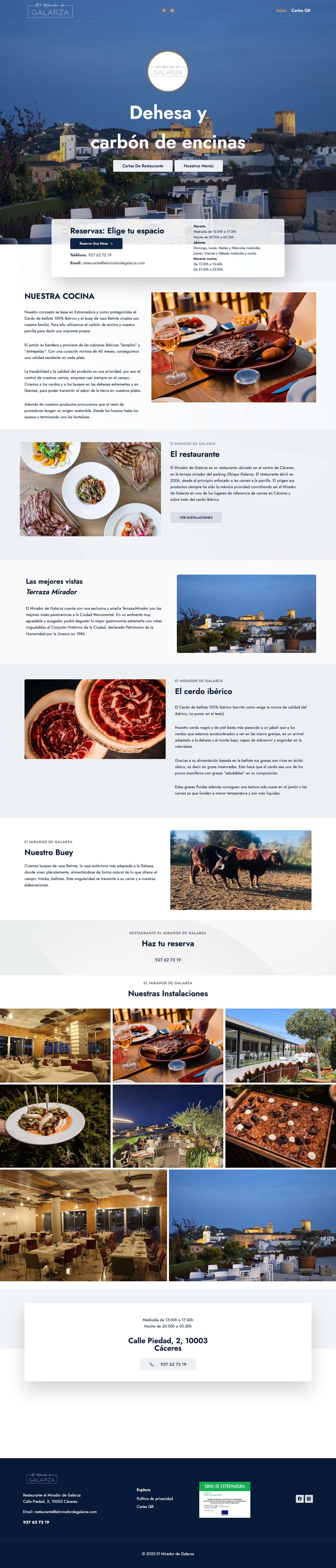 El Mirador de Galarza | Restaurante en Cáceres MonumentalFacebookInstagramAlternar el menúFacebookInstagram - Full Screenshot