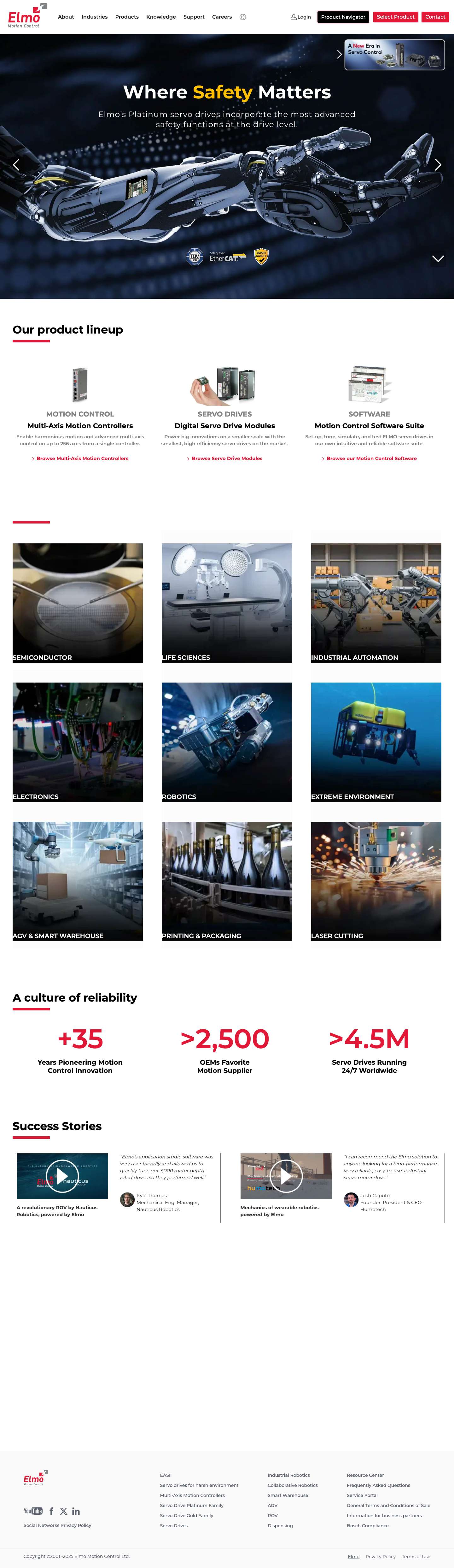 Elmo Motion Control | Motion Control Technology & Systems - Full Screenshot
