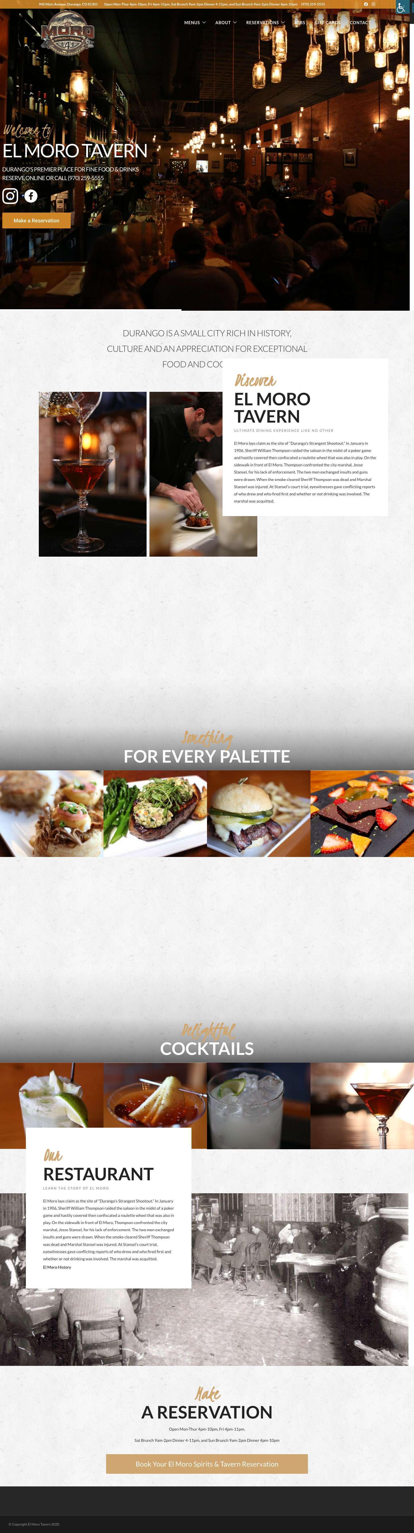 El Moro Tavern – Durango Restaurants and Bars - Full Screenshot