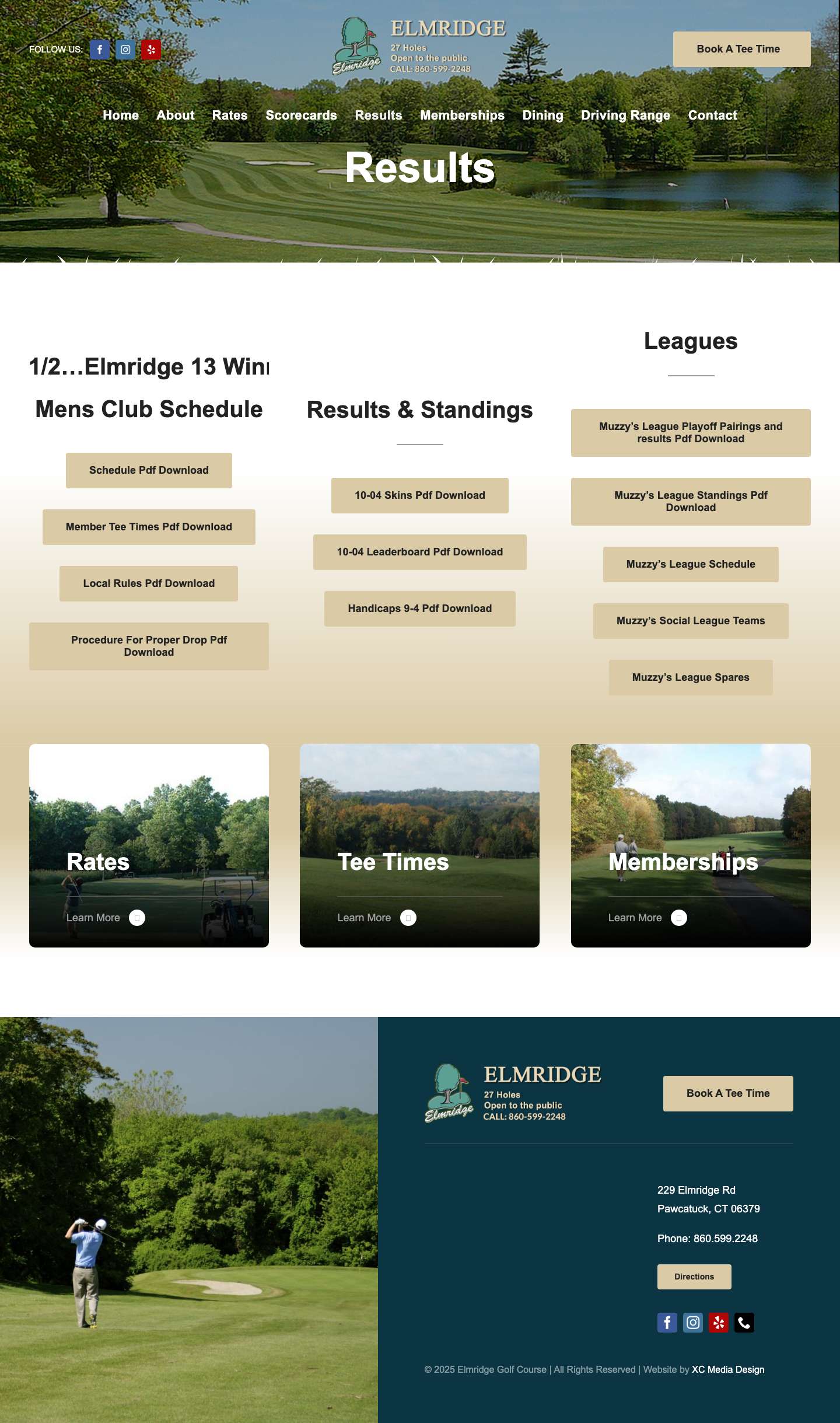 Elmridge Golf Mens Club – Pawcatuck, CT - Full Screenshot