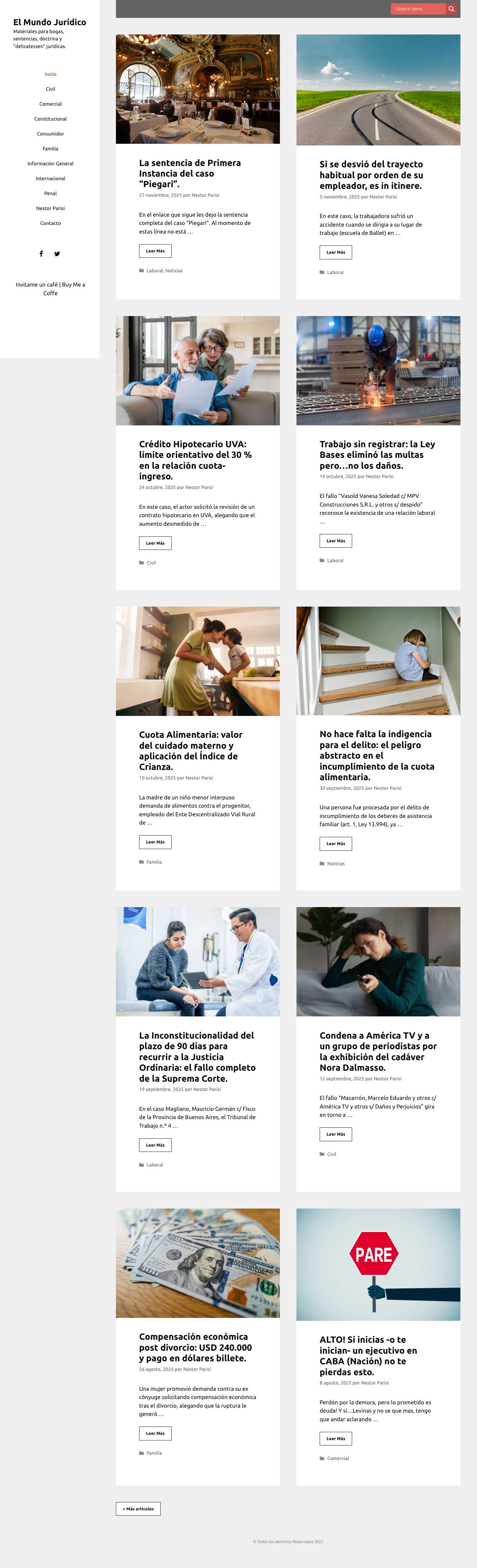 El Mundo Jurídico - Materiales para bogas, sentencias, doctrina y "delicatessen" jurídicas. - Full Screenshot