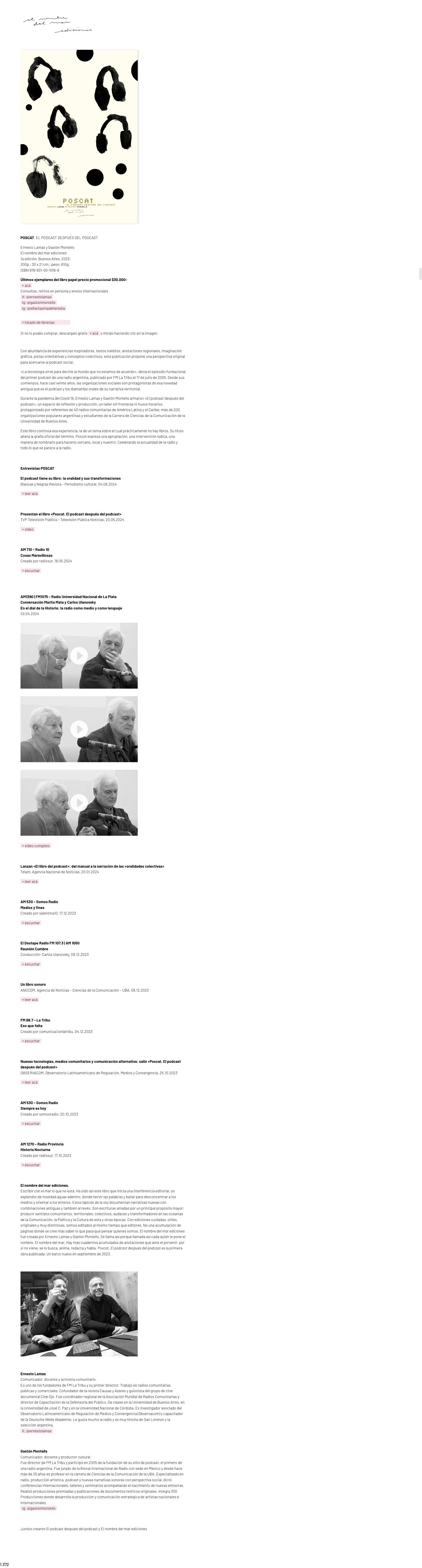 el nombre del mar | ediciones - Full Screenshot