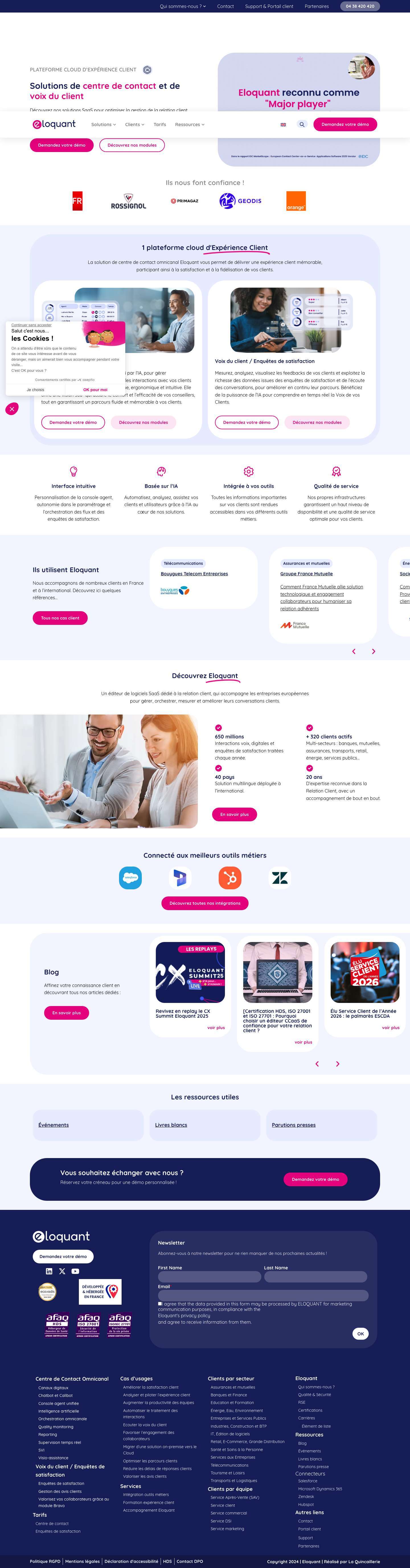 Eloquant | Solutions de gestion de la relation client - Full Screenshot