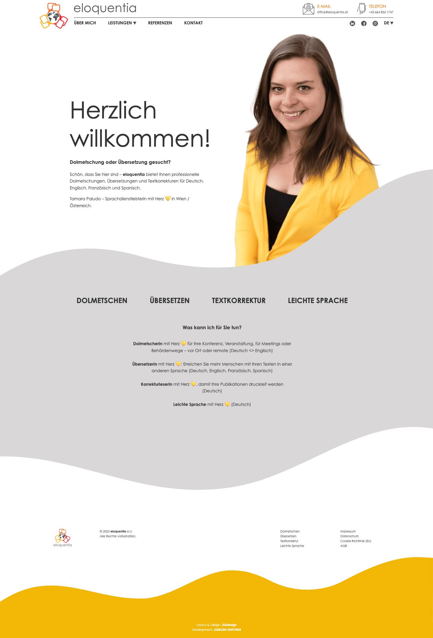 eloquentia - Tamara Paludo – Dolmetscher Übersetzer - Full Screenshot