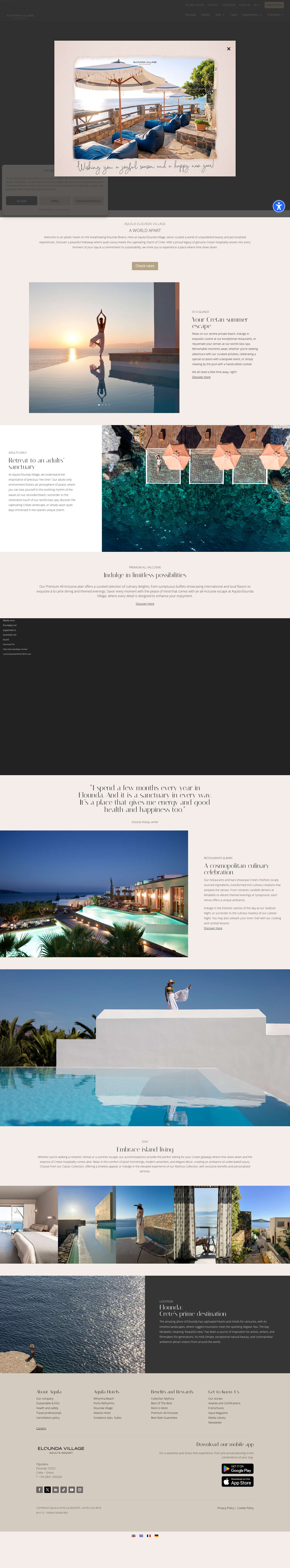 ELOUNDA VILLAGE - hotels in Crete | Adults only hotel Greece - Full Screenshot