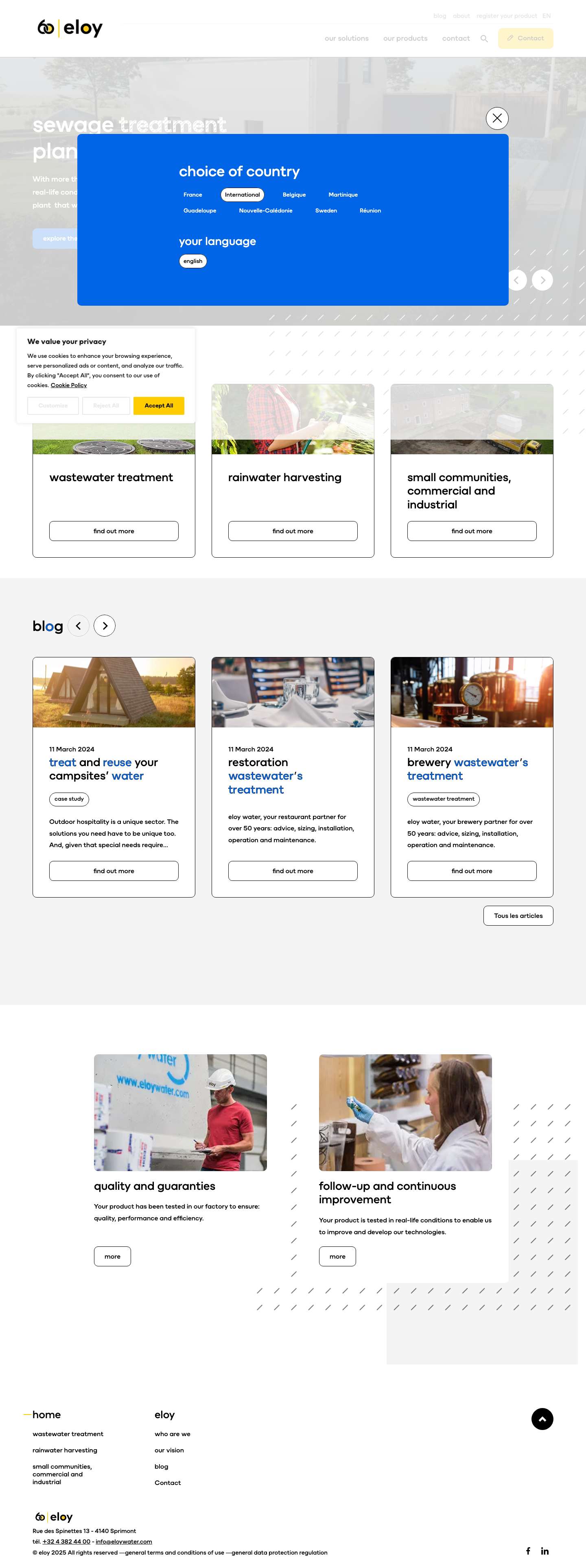 Solutions for your project to protect water resources | ELOY WATER - Full Screenshot