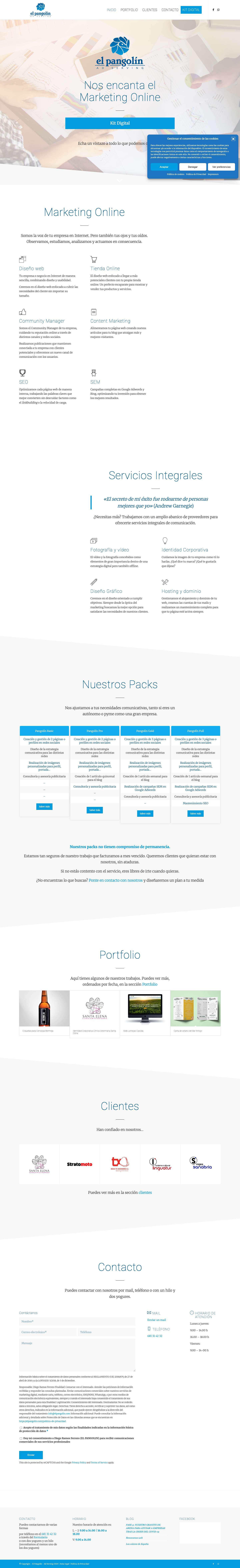 El Pangolín - 🎯 Expertos en Marketing OnlineScroll to next sectionDesplazarse hacia arriba - Full Screenshot