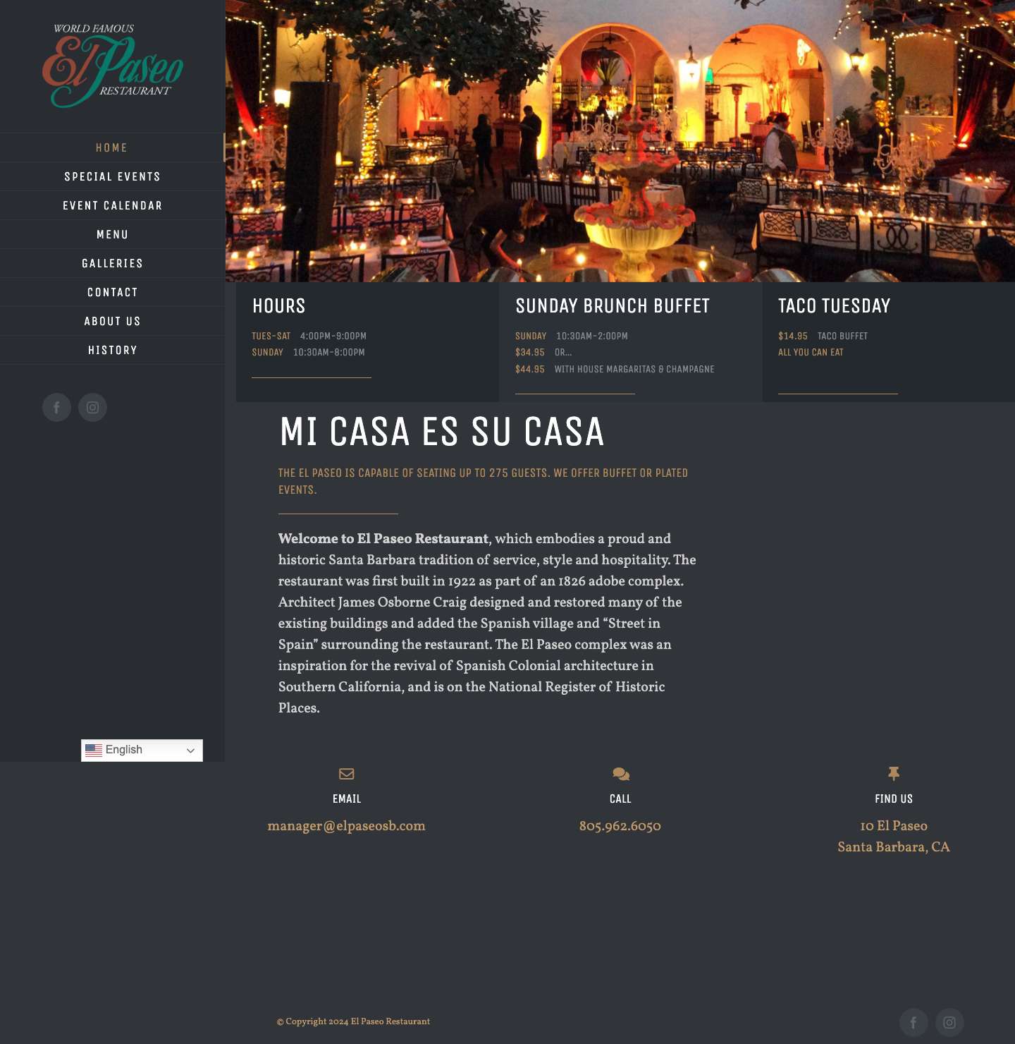 El Paseo – Restaurant - Full Screenshot