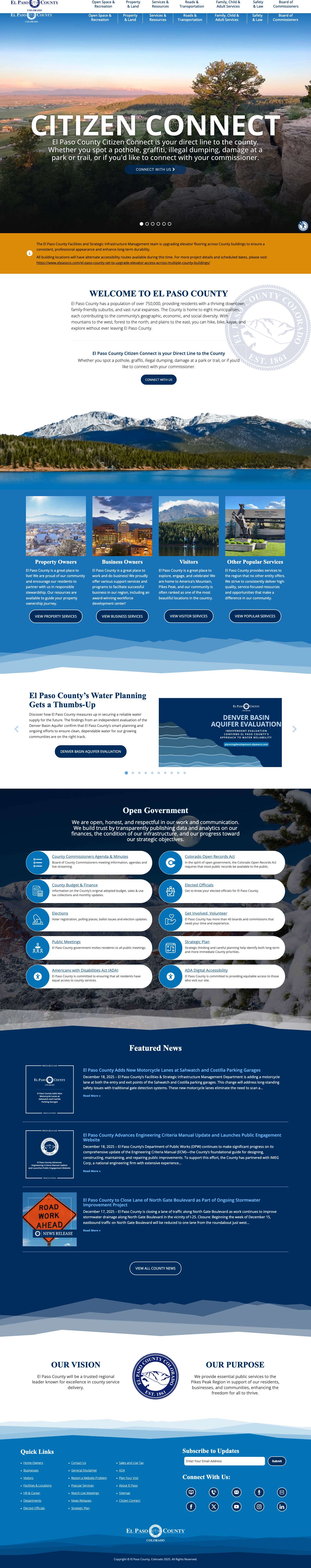 Home - El Paso County, Colorado - Full Screenshot