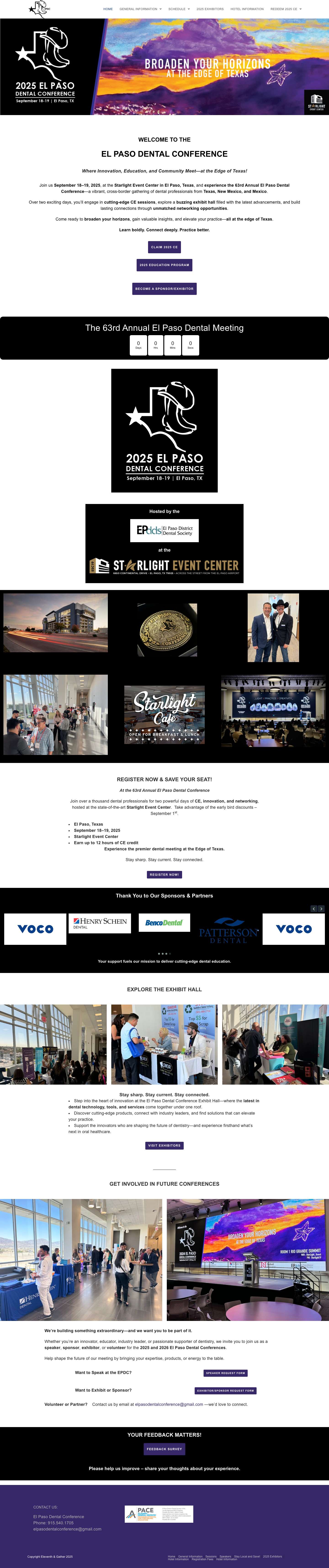 Home - El Paso Dental Conference - Full Screenshot