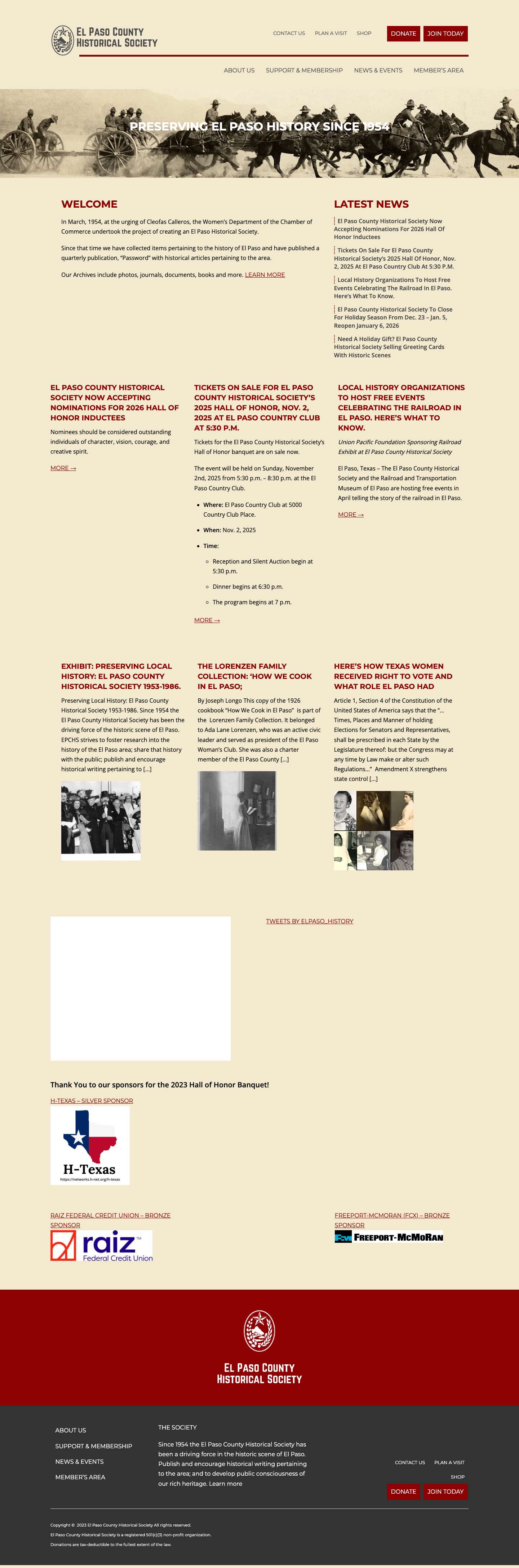 El Paso County Historical Society - Full Screenshot