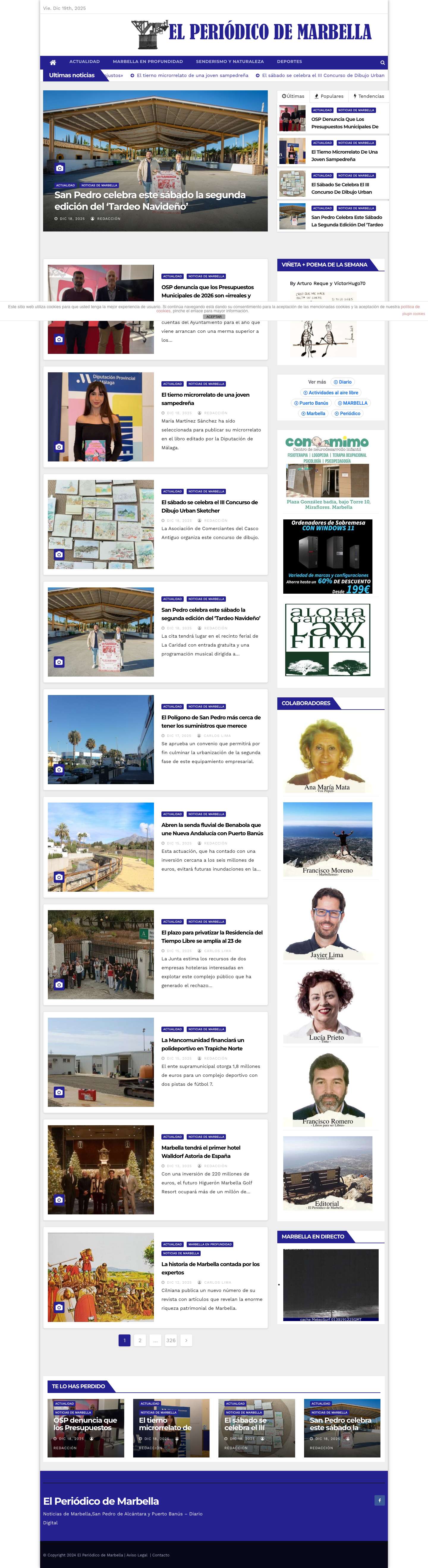 El Periódico de Marbella - Noticias de Marbella,San Pedro de Alcántara y Puerto Banús – Diario Digital - Full Screenshot