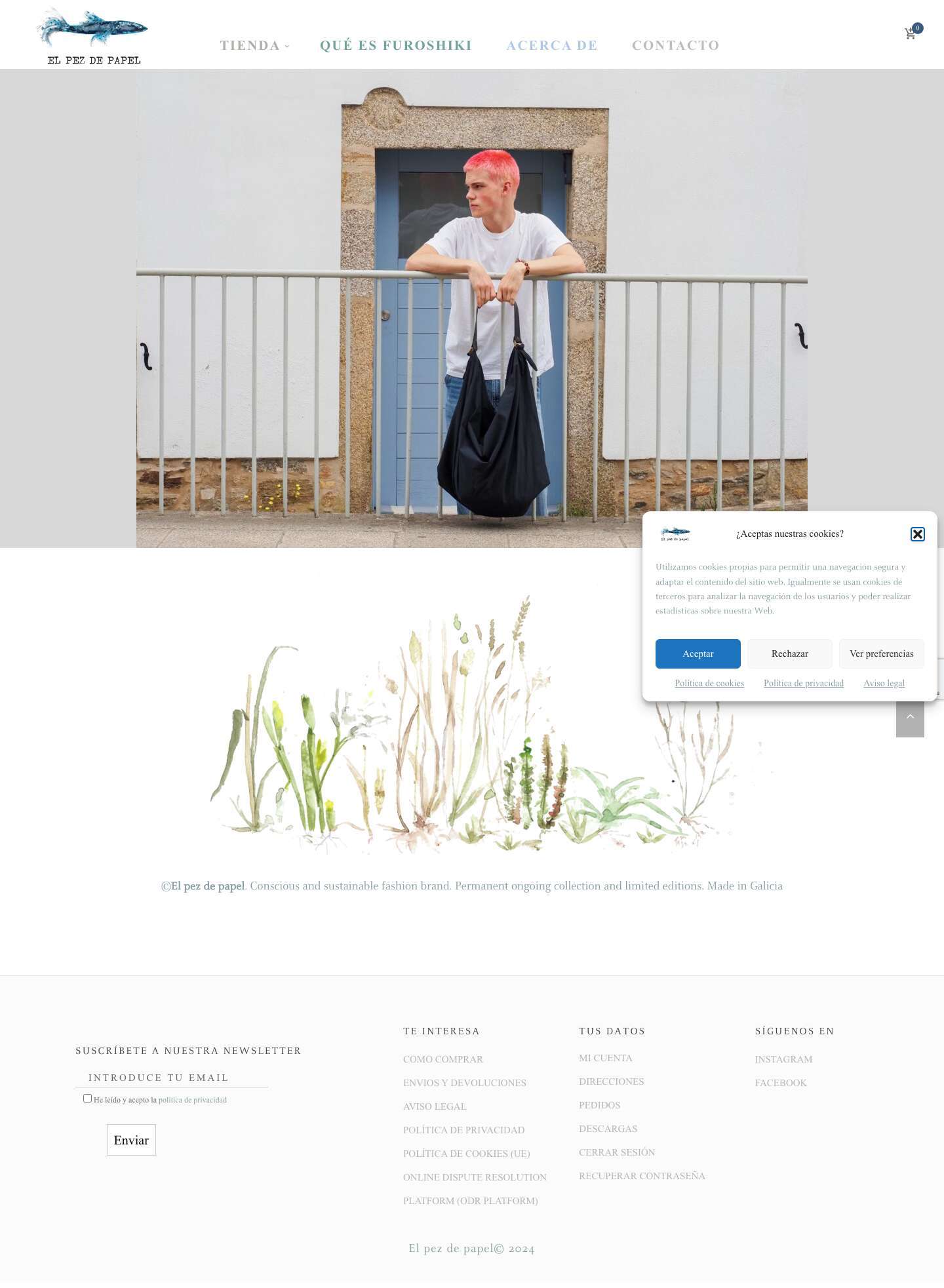 el pez de papel – Furoshikis y bolsos de diseño realizados con tejidos de la más alta calidad. Tejidos tintes naturales y reciclados. - Full Screenshot