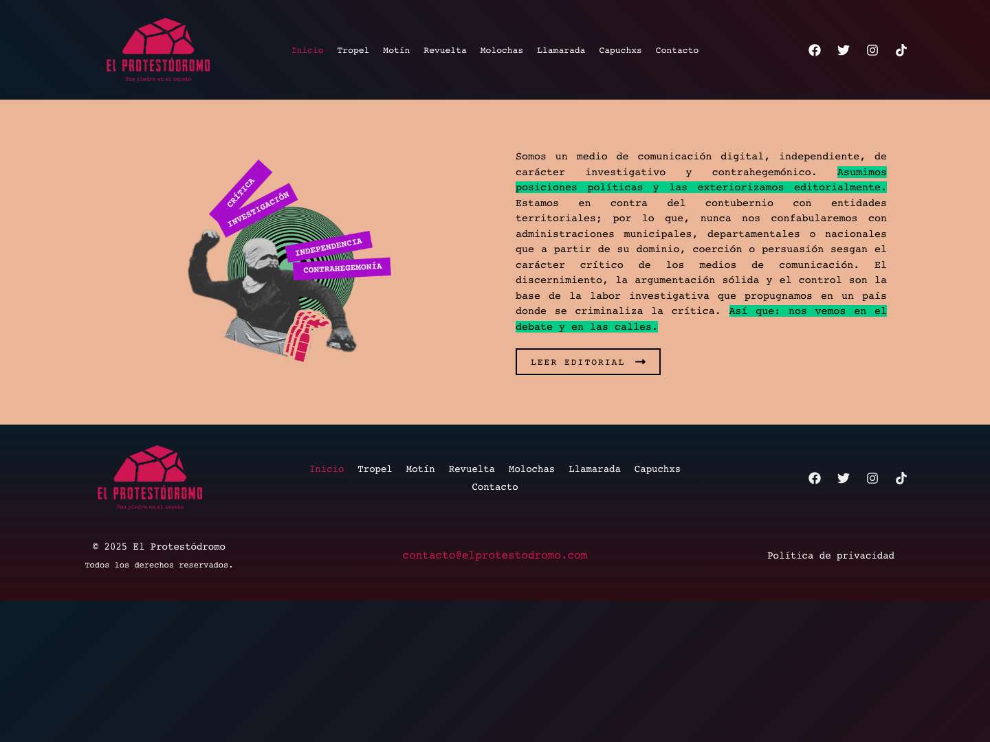 Inicio - El Protestódromo - Full Screenshot