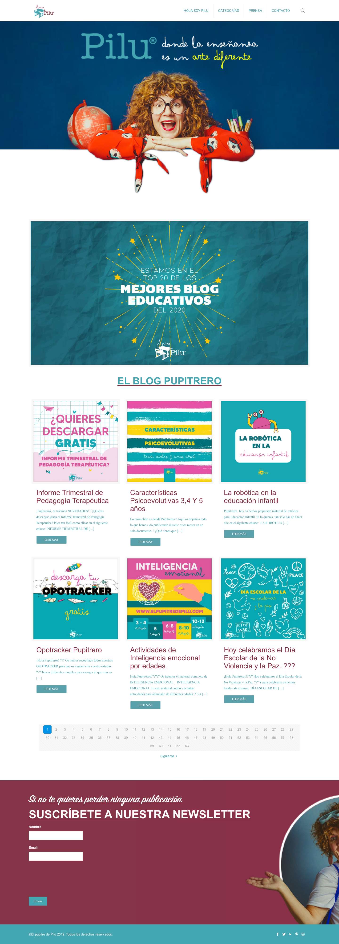 El pupitre de Pilu, donde la enseñanza es un arte diferente - Full Screenshot