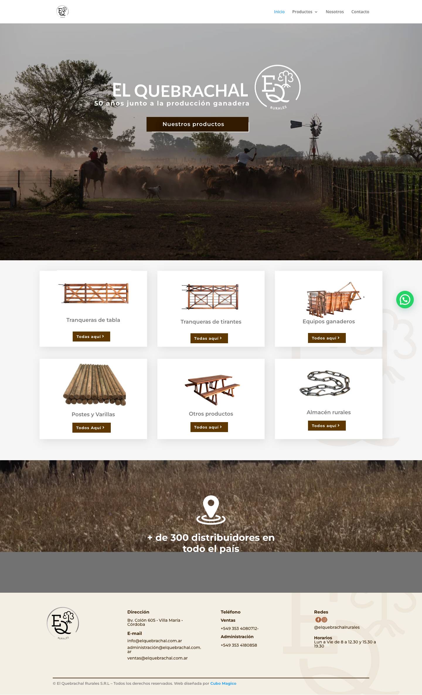 El Quebrachal Rurales | 50 años junto a la producción ganadera - Full Screenshot