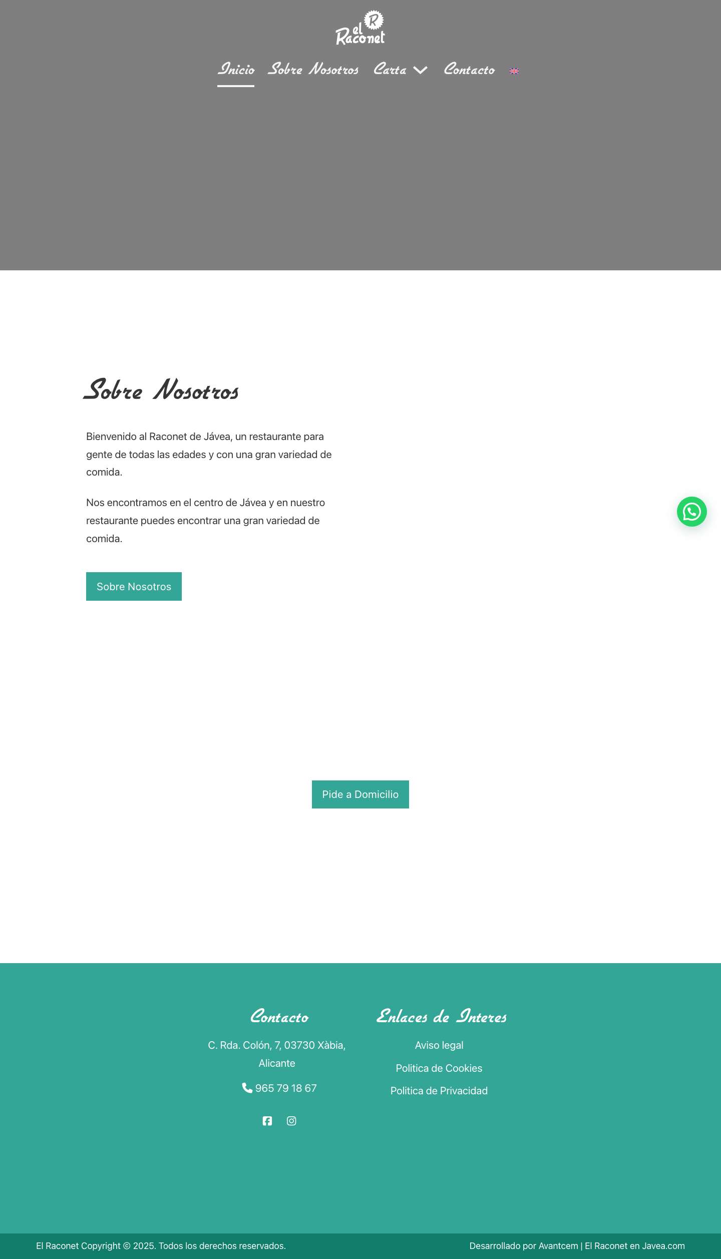 Restaurante El Raconet en el centro de JáveaJoinchat - Full Screenshot