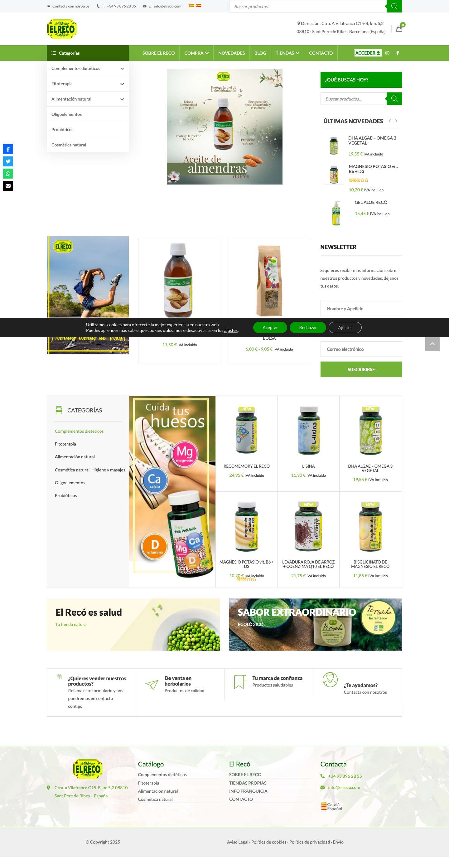 El Recó › Tienda online de complementos alimenticios - Full Screenshot