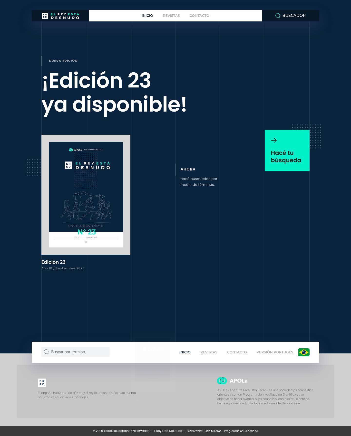 El Rey está desnudo – Revista para el psicoanálisis por venir - Full Screenshot