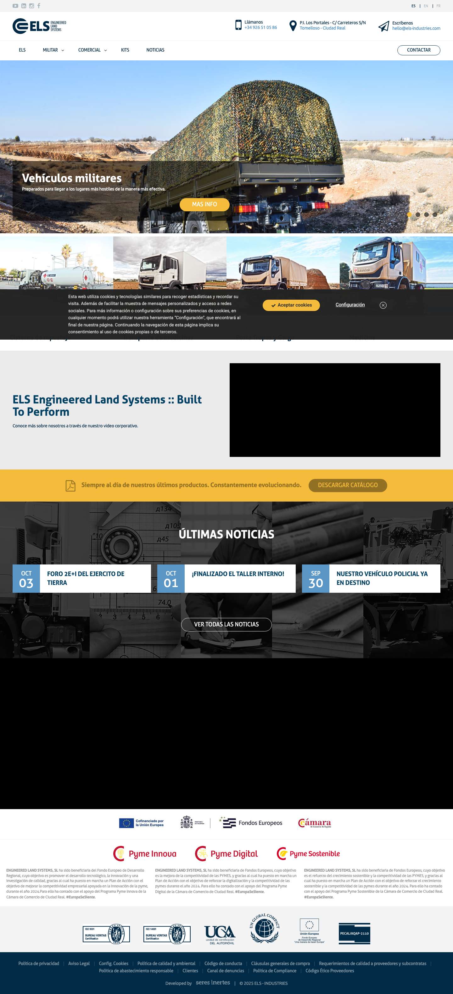 Built to perform | ELS Industries - Full Screenshot