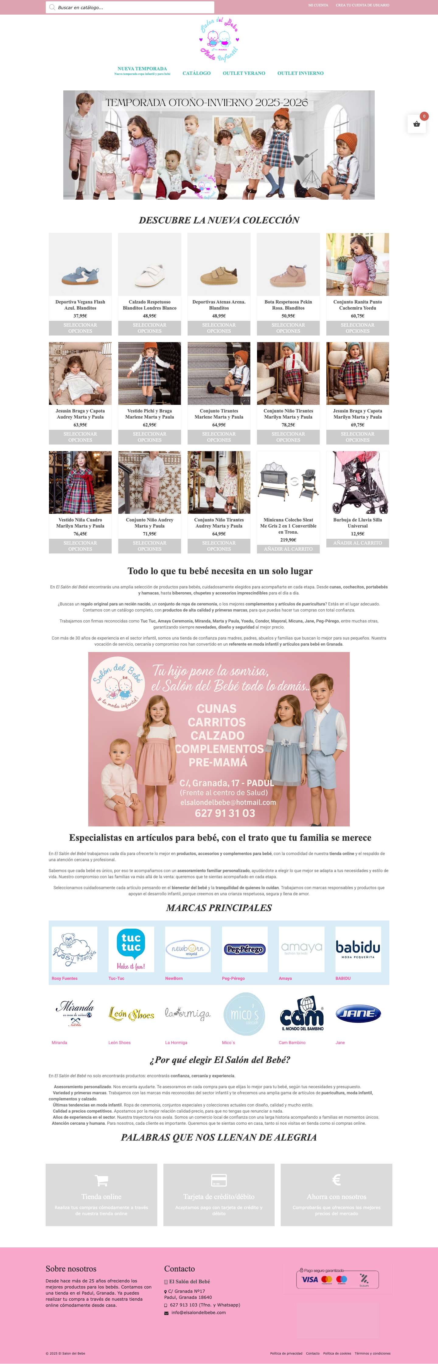 Ropa Infantil y Artículos para Bebés- El Salón del BebeWhatsApp - Full Screenshot