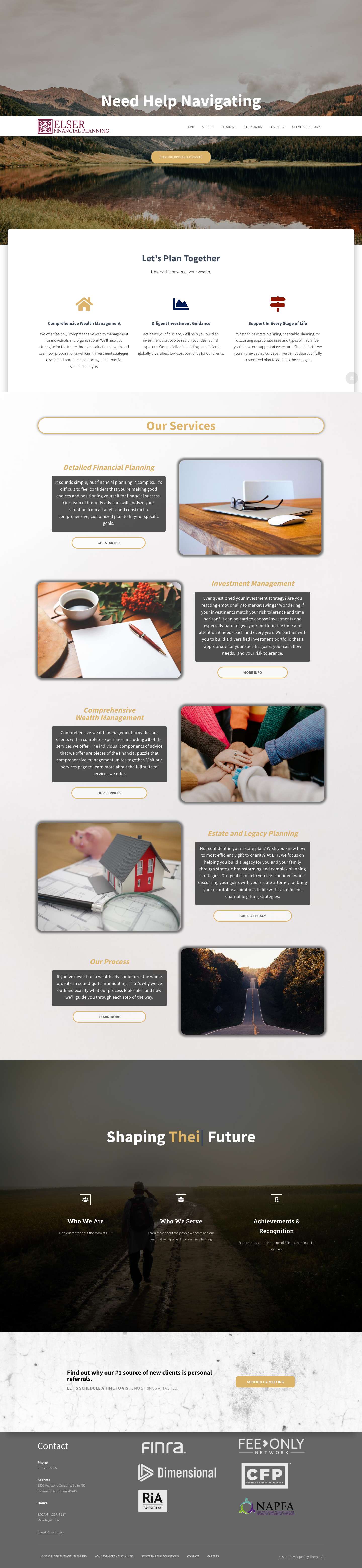 Elser Financial Planning — Fee-only Financial Advisor in Indianapolis, IN - Full Screenshot