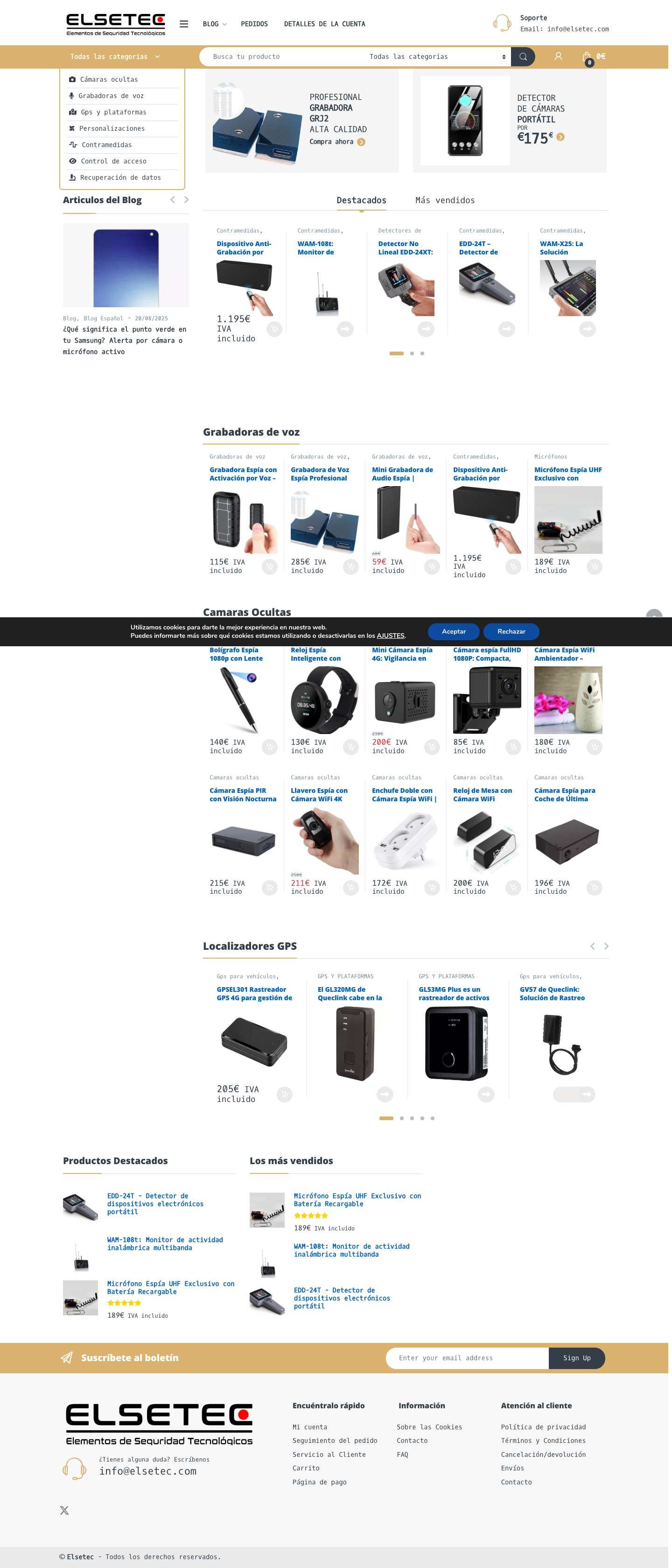 Tecnología de vigilancia Elsetec. Seguridad | Elsetec.com - Full Screenshot