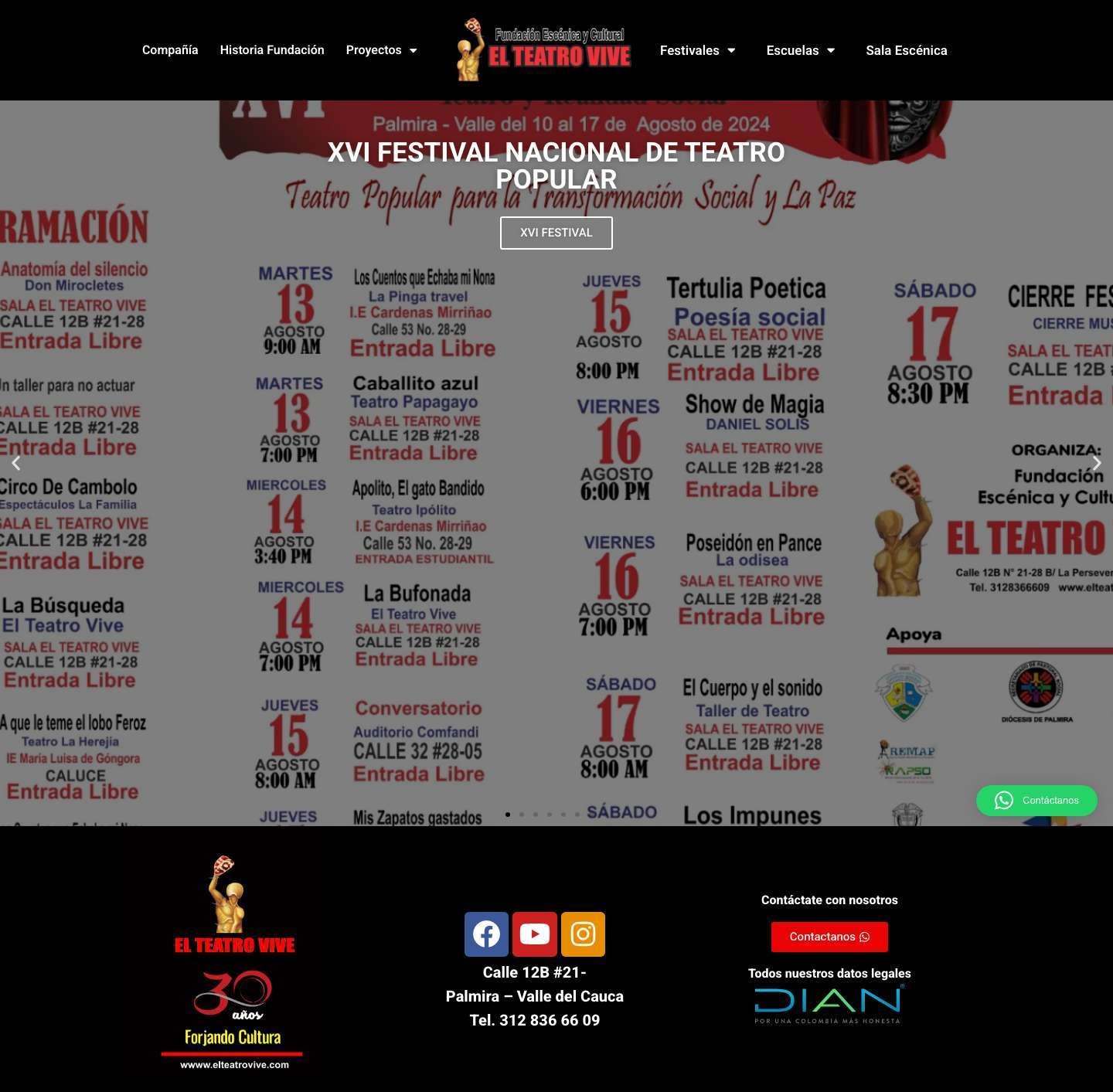 El Teatro Vive Palmira - Vive una experiencia unica - Full Screenshot