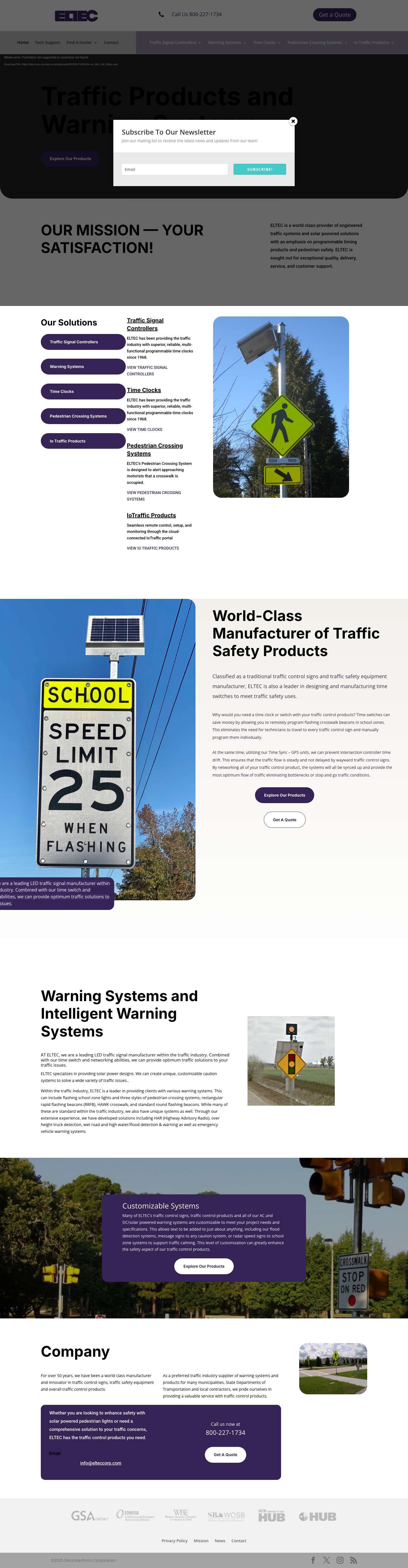 Home - Traffic Industry Products - Full Screenshot