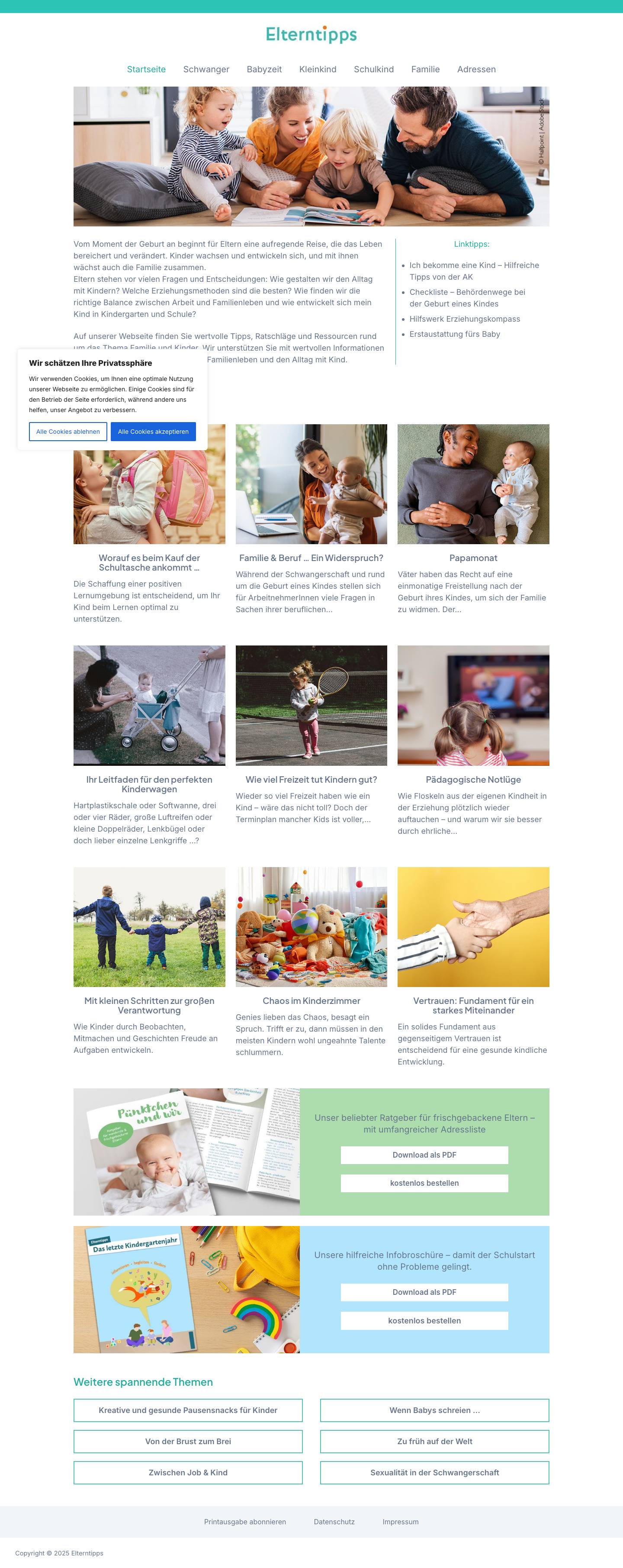 Startseite - Elterntipps - Full Screenshot