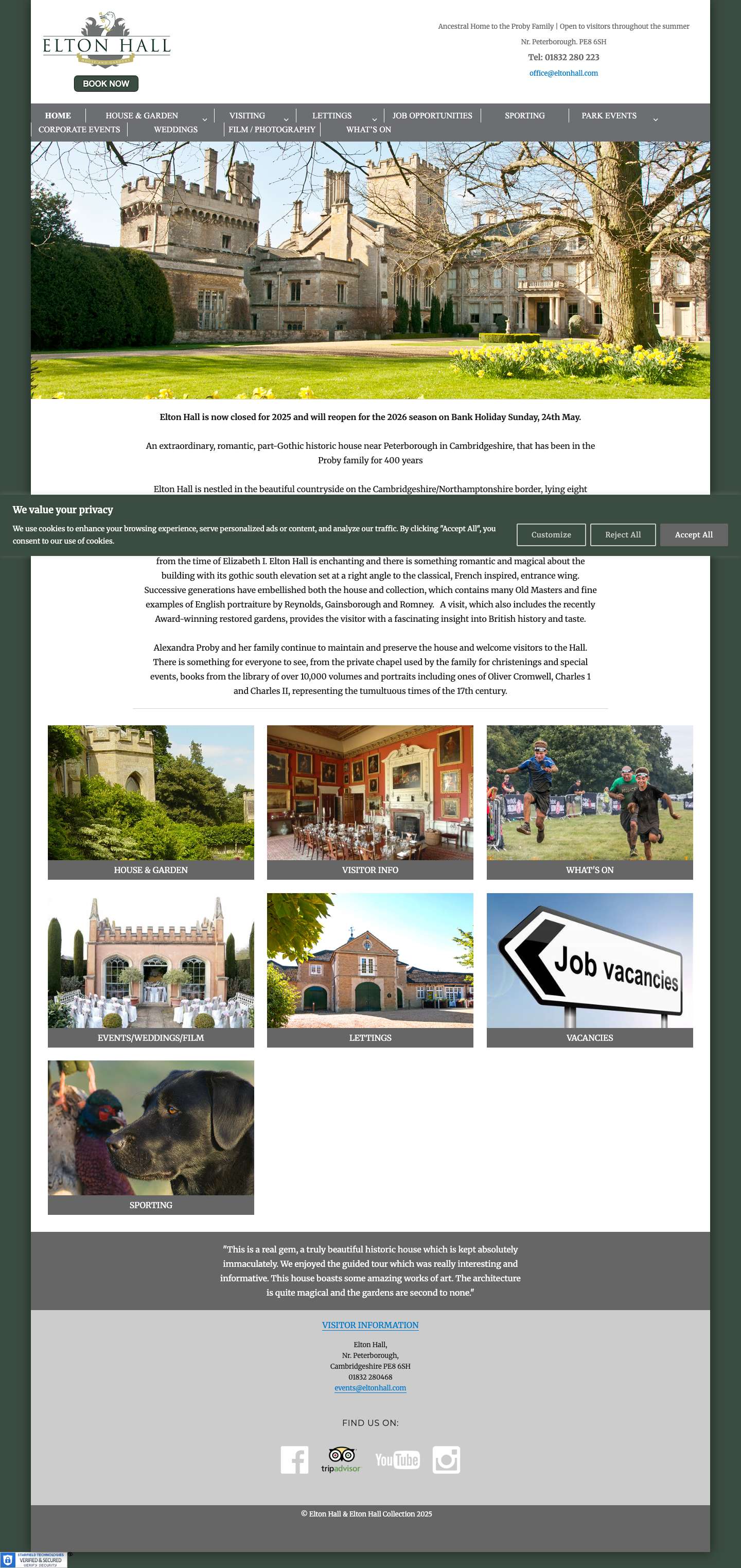 Elton Hall Historic House and Gardens | Cambridgeshire – Ancestral Home to the Proby Family | Open to visitors throughout the summer - Full Screenshot