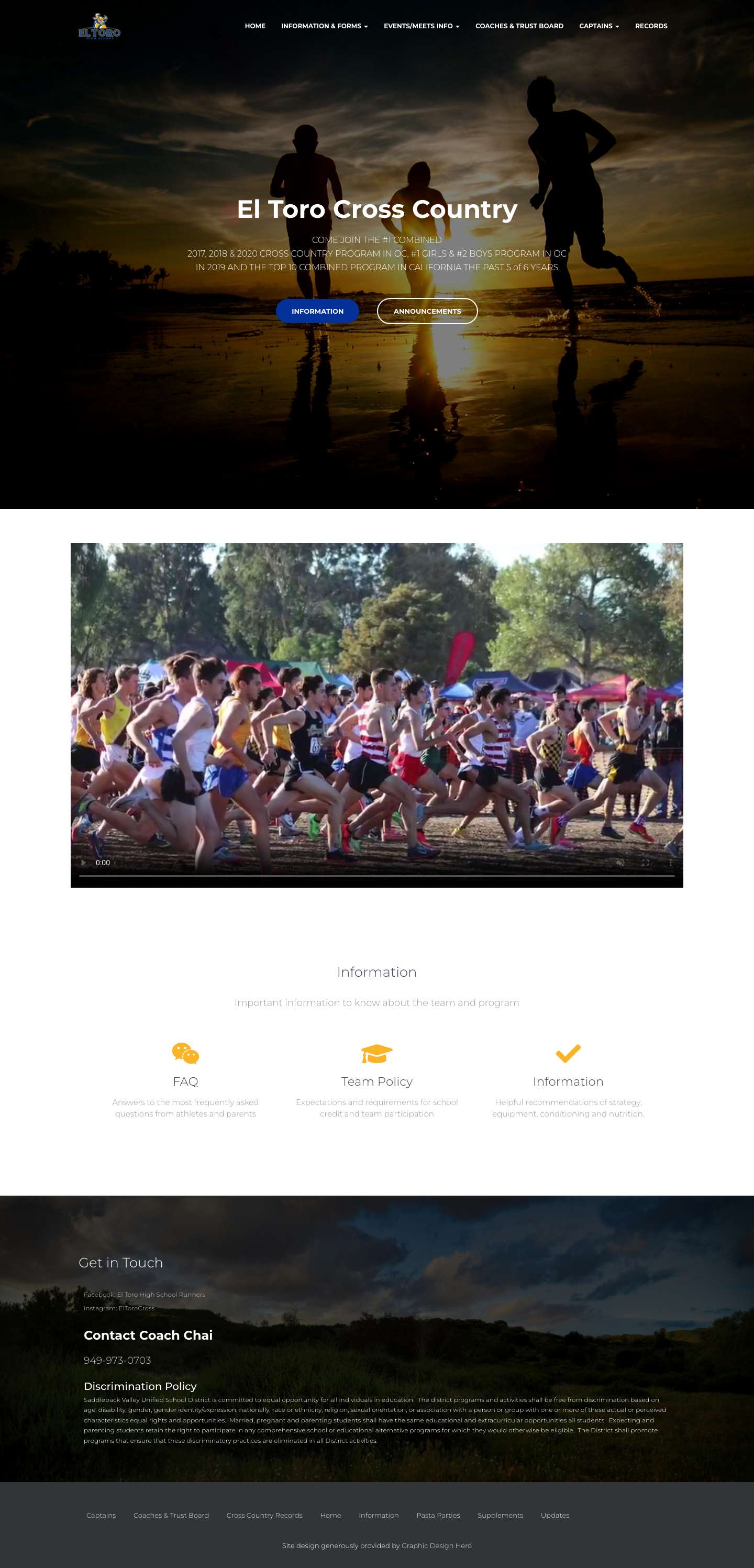 Home - El Toro Cross Country - Full Screenshot