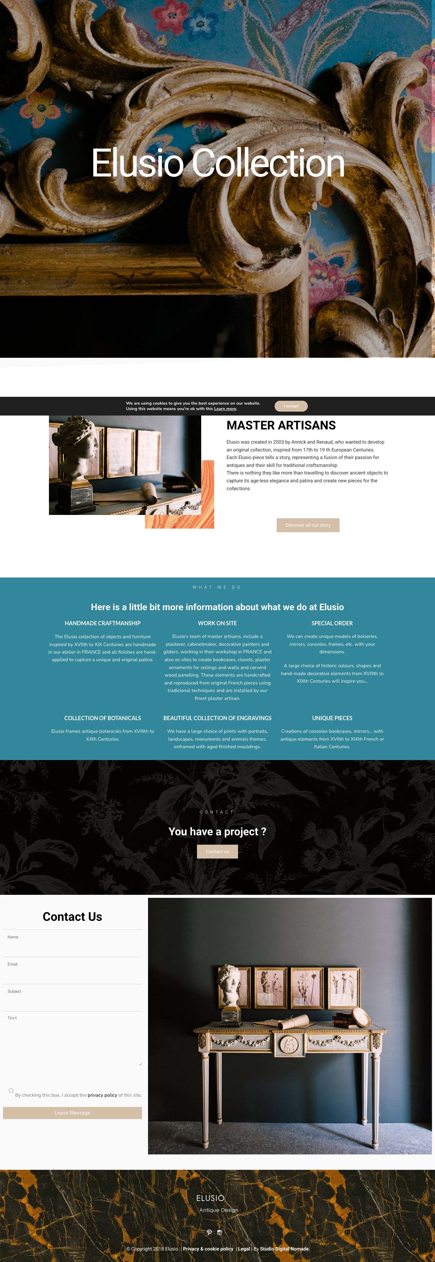 Elusio Antique Design – ELUSIO Master Artisans of Antique Design - Full Screenshot