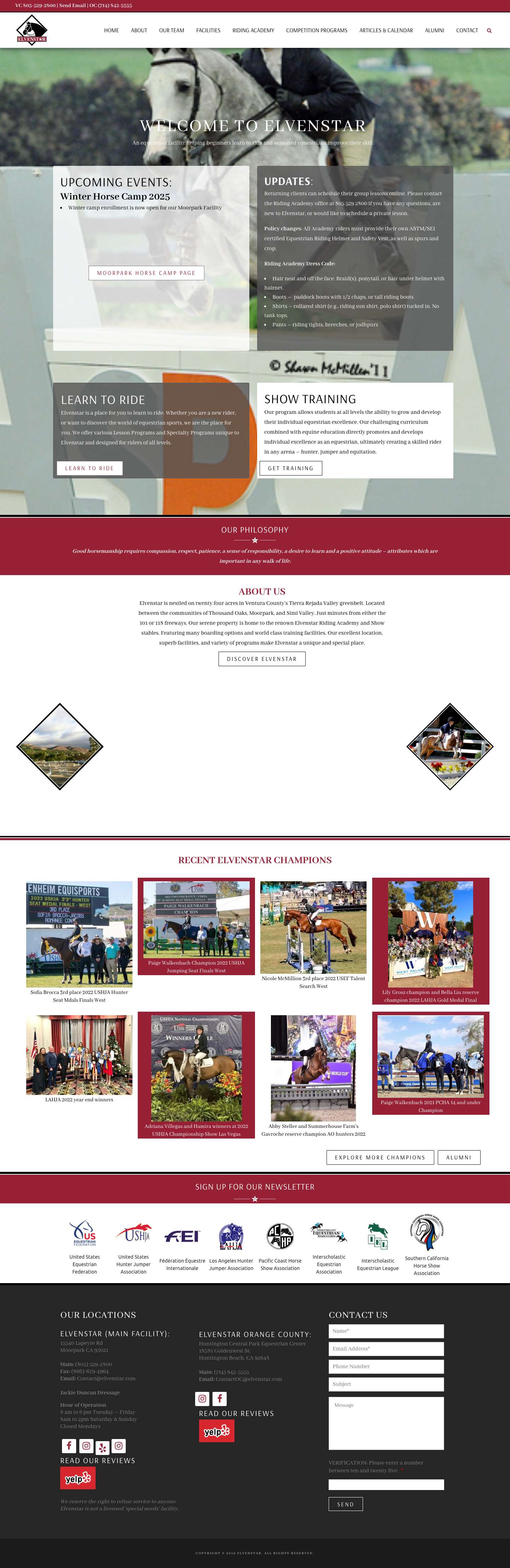 Elvenstar - Best horse training in Conjeo Valley | Orange County - Full Screenshot