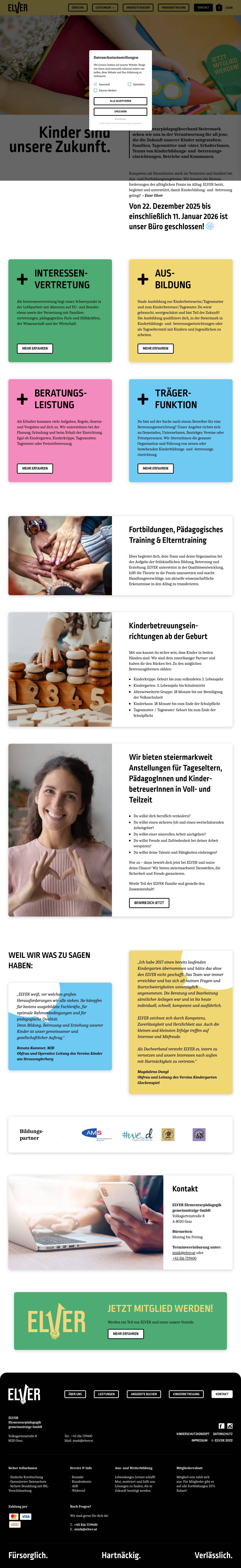 ELVER - Elementarpädagogik Verband Steiermark - Full Screenshot