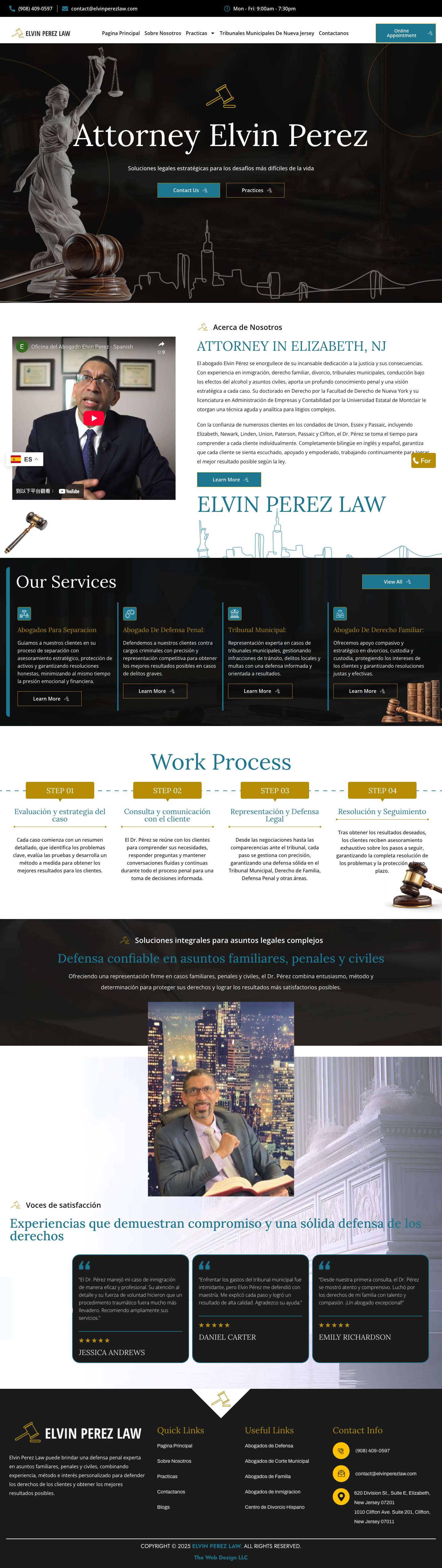 Law Office of Elvin Perez Lawyer in NJ | Elvin Perez Law - Full Screenshot